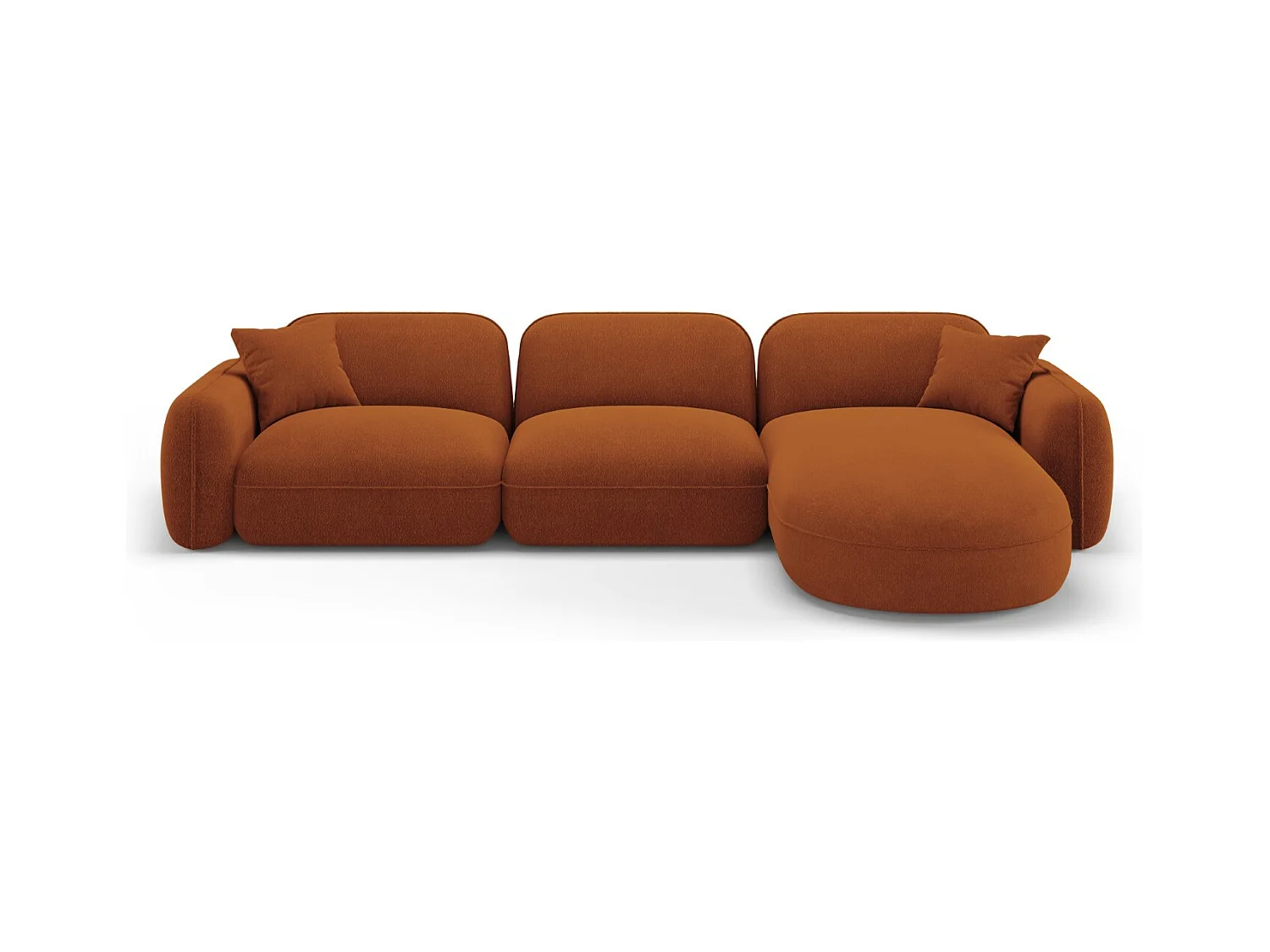 CXL by Christian Lacroix - Modulaire hoekbank rechts "Lucien" 4 zitplaatsen, Flueel, Terracotta - 320x165x70cm