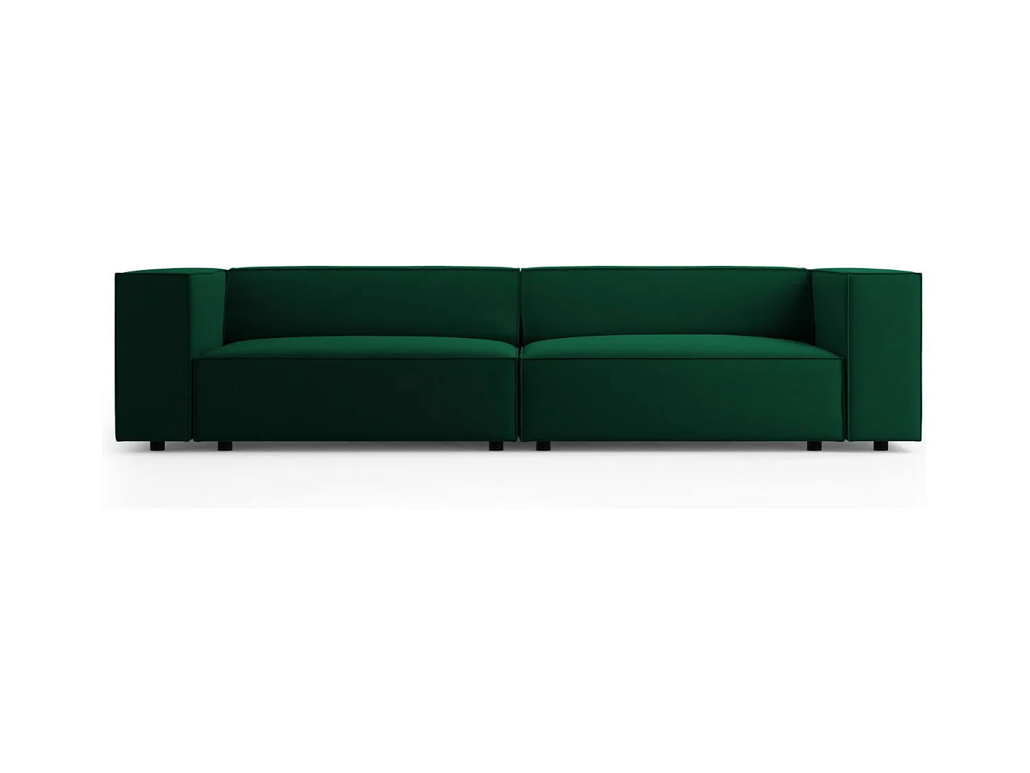 Cosmopolitan Design - Sofá "Arendal" 4 lugares em veludo verde garrafa - 244x102x70cm