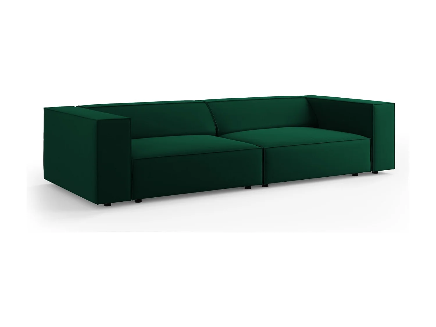 Cosmopolitan Design - Sofá "Arendal" 4 lugares em veludo verde garrafa - 244x102x70cm