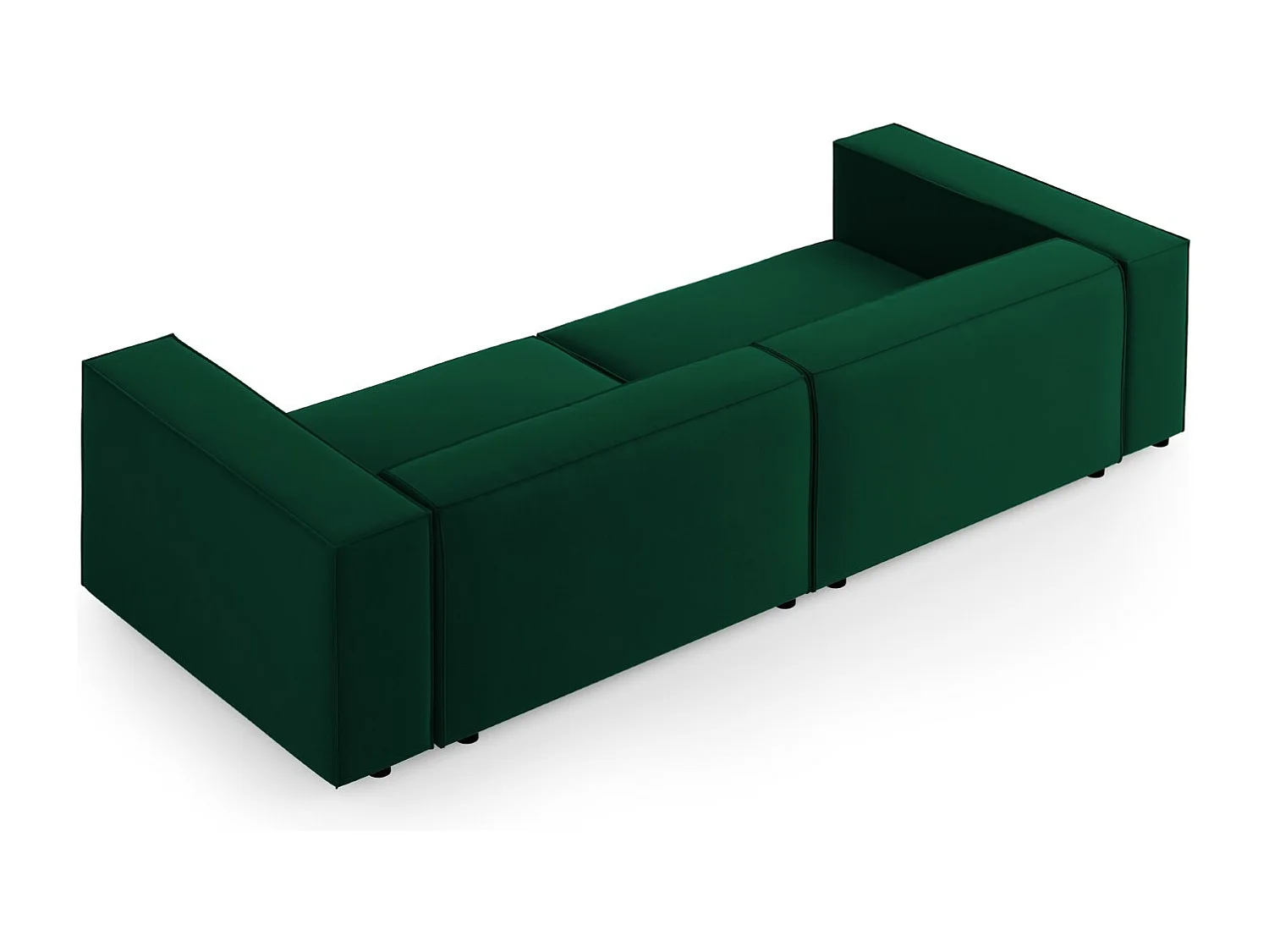 Cosmopolitan Design - Sofá "Arendal" 4 lugares em veludo verde garrafa - 244x102x70cm