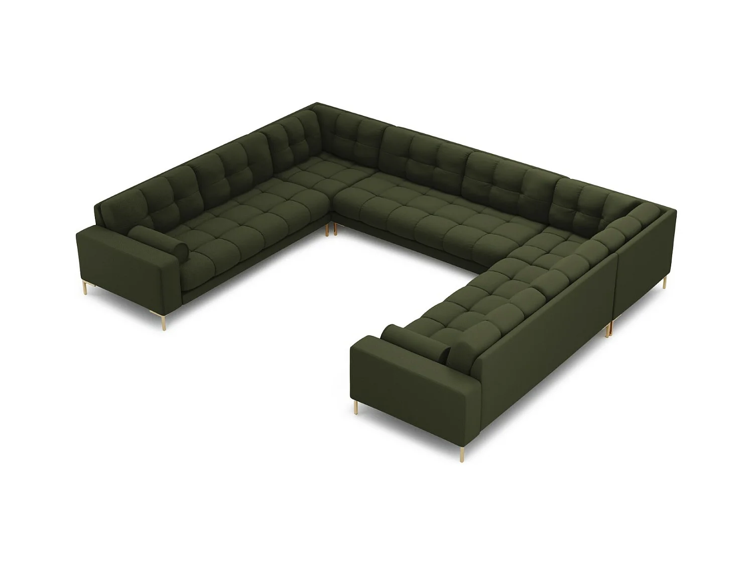 Cosmopolitan Design - Panoramische bank "Bali" 9 zitplaatsen, Structurele stof, Groente - 327x256x75cm