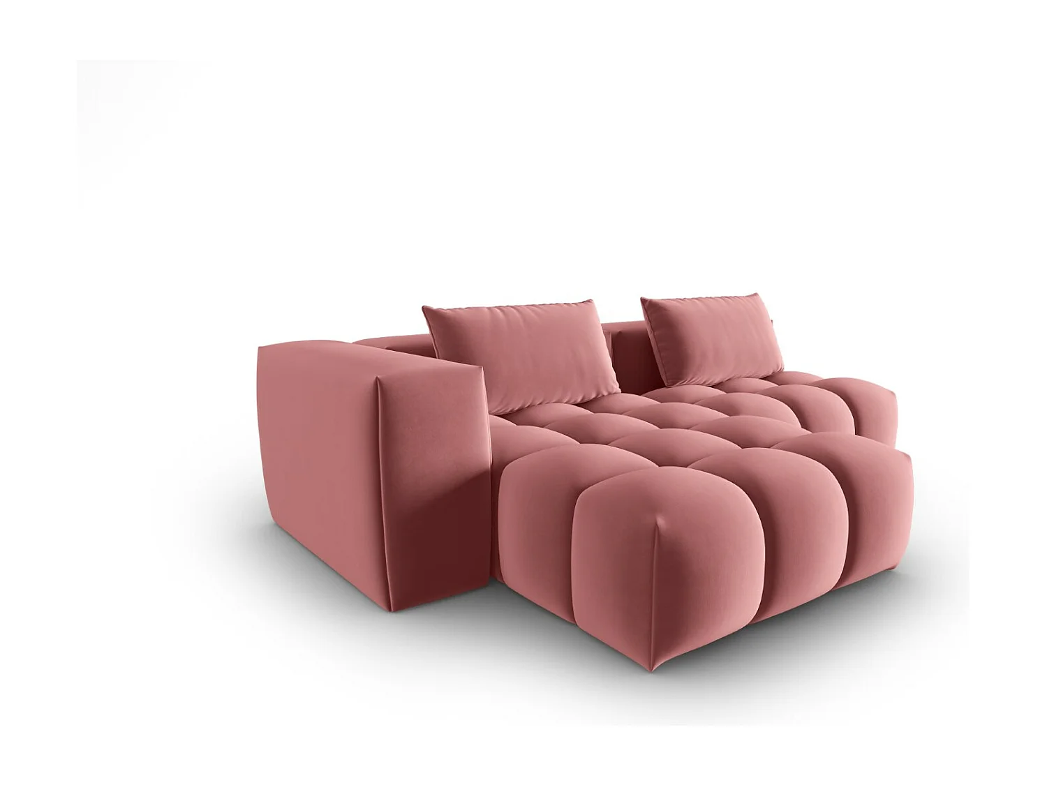 CXL by Christian Lacroix - Sofá esquinero modular izquierdo "Lorella" 3 plazas de terciopelo salmón - 205x145x70cm