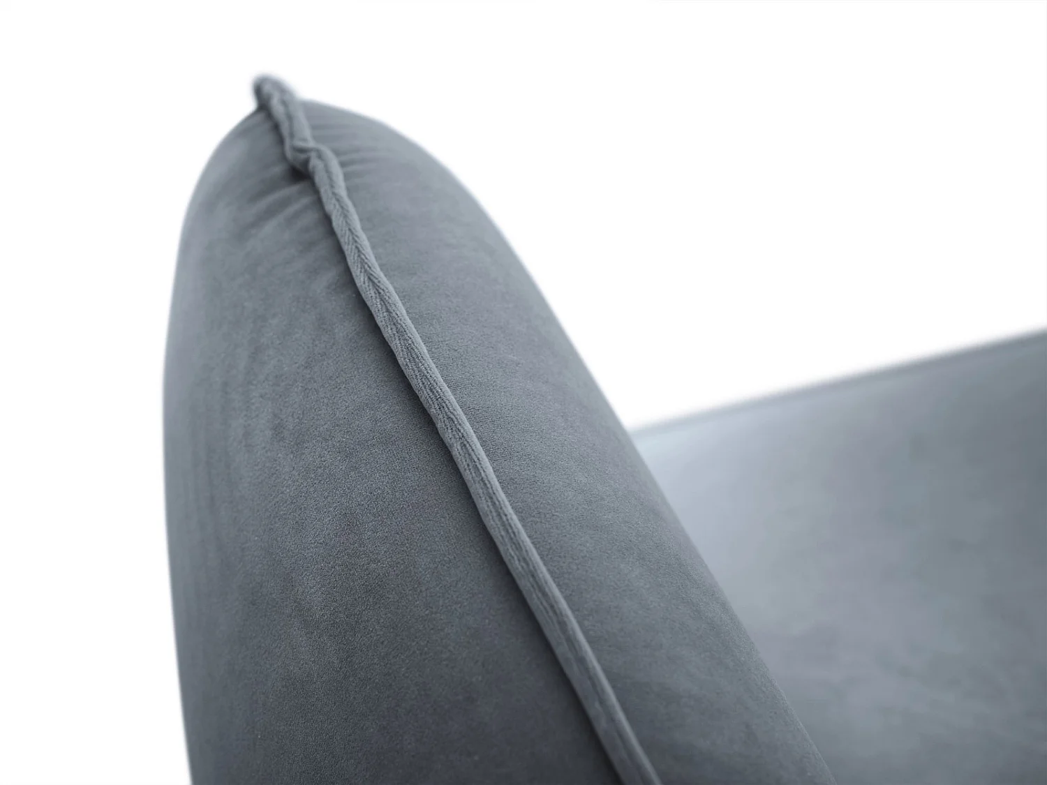 Cosmopolitan Design - Canapé d'angle gauche "Vienna" 6 places en velours bleu gris - 275x185x95cm