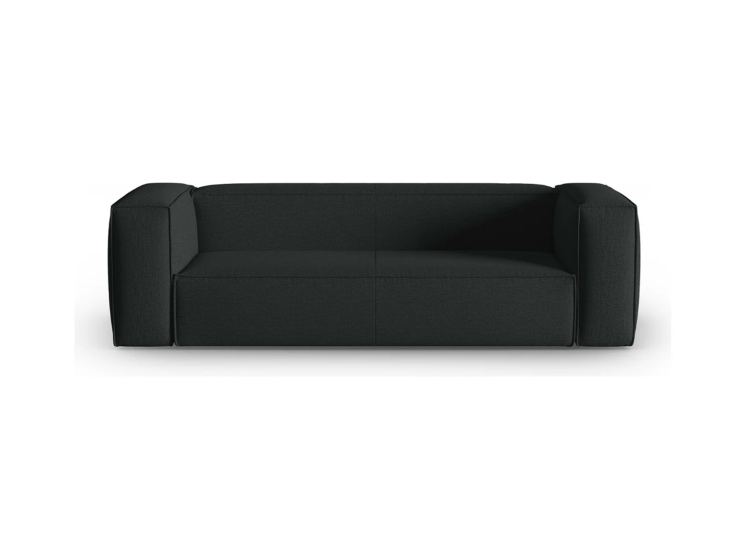 Cosmopolitan Design - Canapé "Mackay" 4 places en velours structuré anthracite - 230x94x73cm