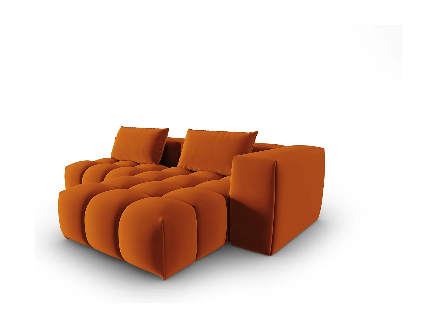 CXL by Christian Lacroix - Sofá modular de canto direito "Lorella" 3 lugares em veludo terracota - 205x145x70cm