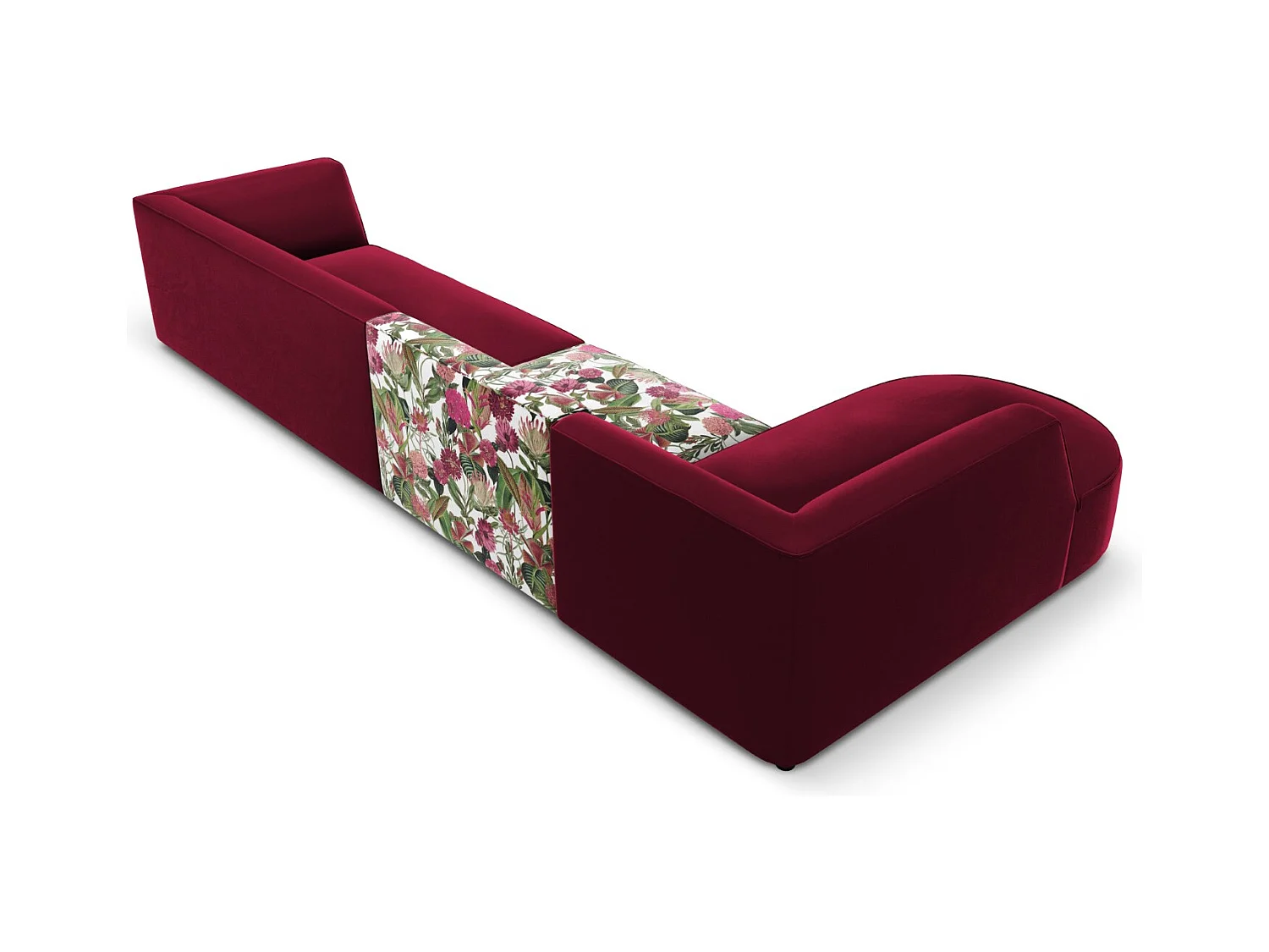 CXL by Christian Lacroix - 5-Sitzer Ecksofa links "Charles" Sitzer aus Samt rosengarten-motiv - 366x180x69cm