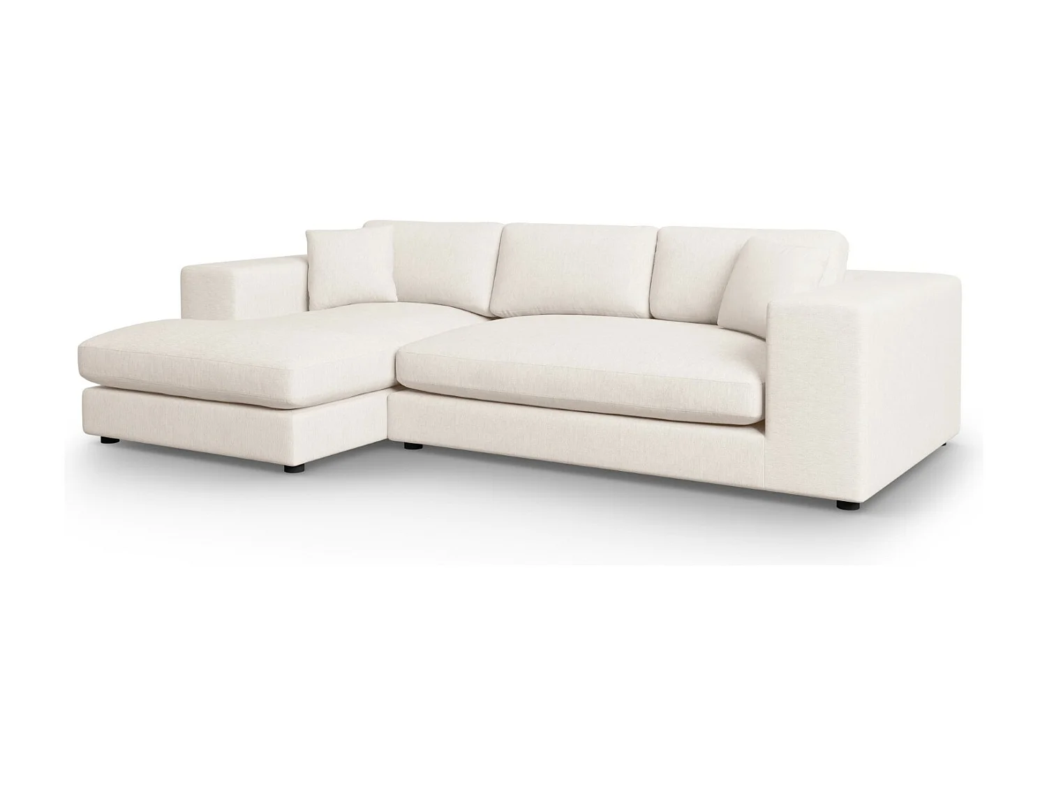 CXL by Christian Lacroix - 5-Sitzer Ecksofa links "Tendance" Sitzer aus strukturiertem Stoff weiß - 282x174x72cm