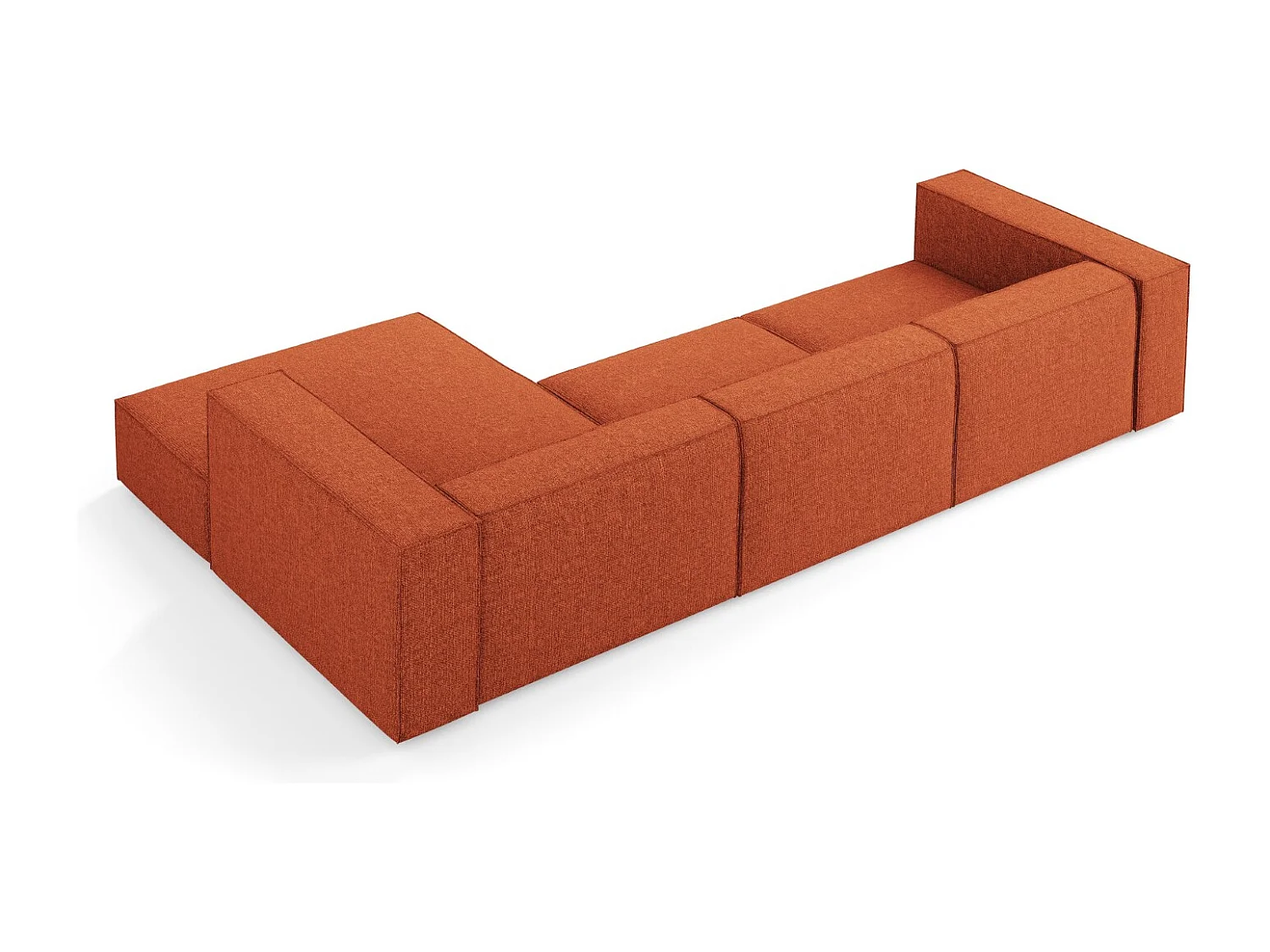 Cosmopolitan Design - 4-Sitzer Ecksofa rechts "Arendal" aus Chenille-Stoff terrakotta - 284x166x70cm