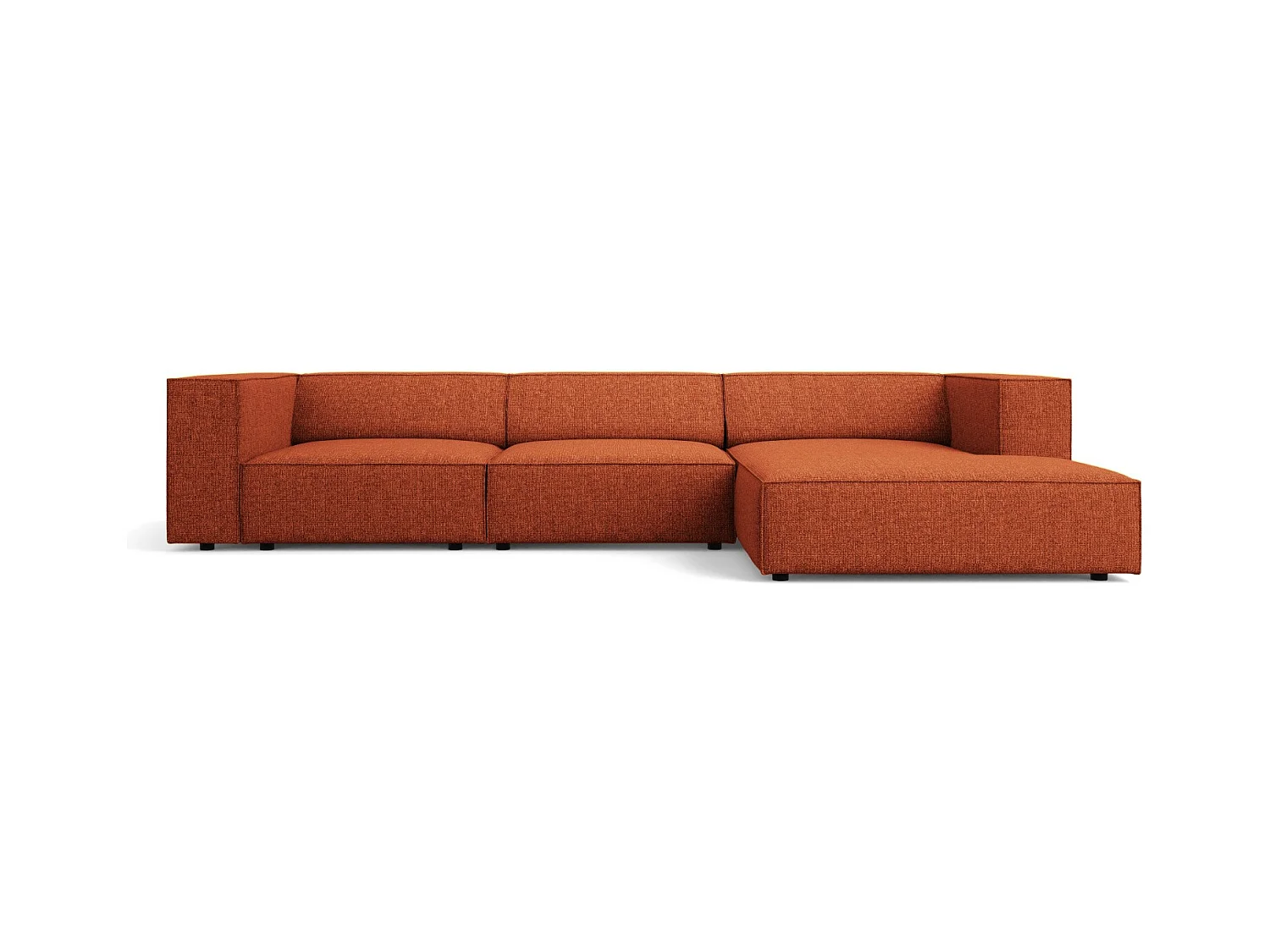 Cosmopolitan Design - Rechter hoekbank "Arendal" 4 zitplaatsen, Chenille, Terracotta - 284x166x70cm