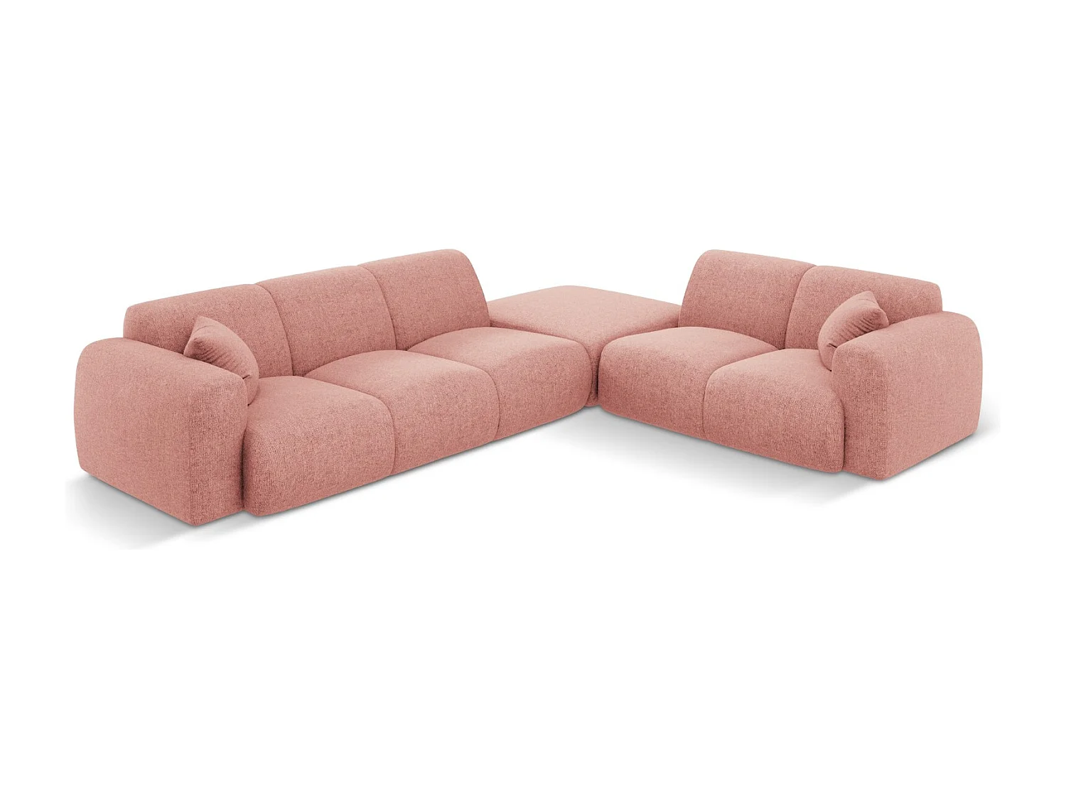 Cosmopolitan Design - Narożnik prawy, "Nolio" 4 miejsca szenil, róż - 315x250x72cm