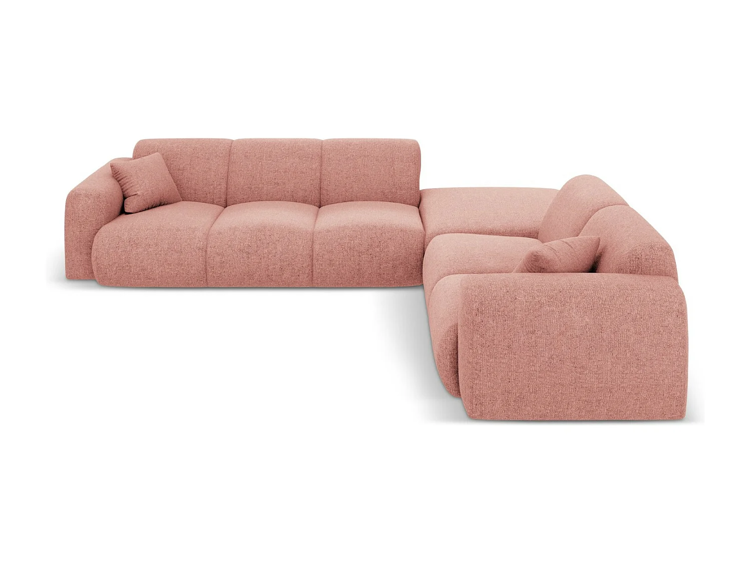 Cosmopolitan Design - Narożnik prawy, "Nolio" 4 miejsca szenil, róż - 315x250x72cm