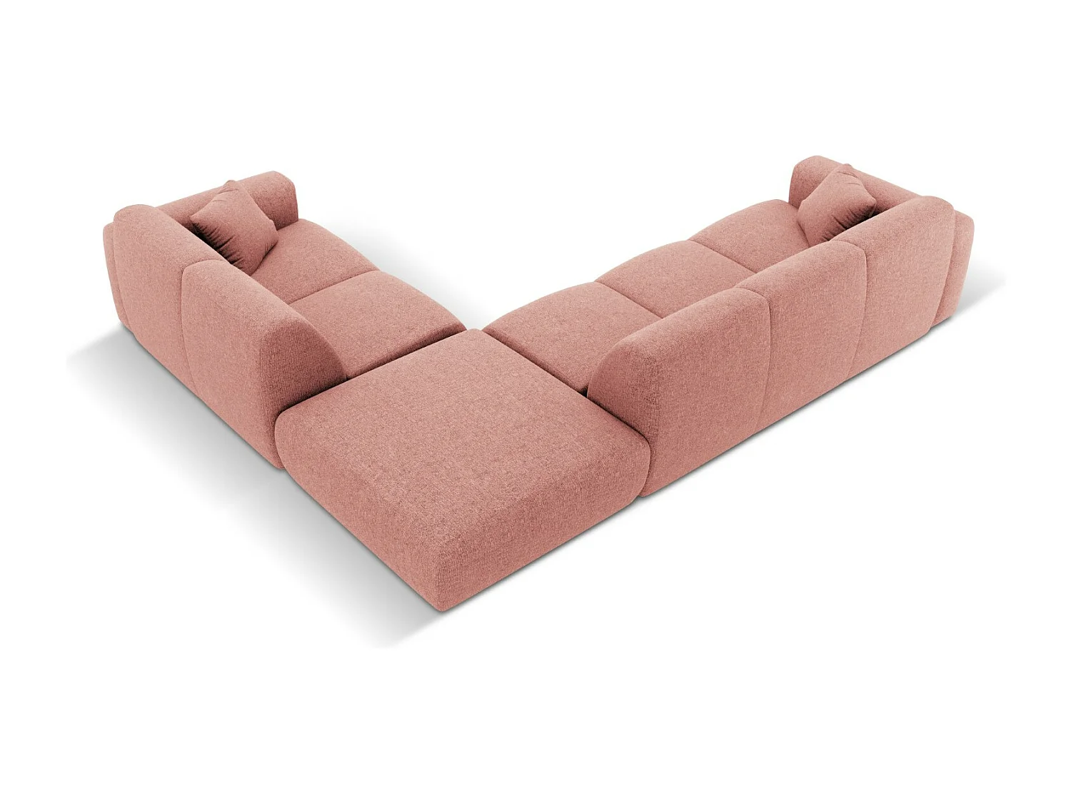 Cosmopolitan Design - Narożnik prawy, "Nolio" 4 miejsca szenil, róż - 315x250x72cm