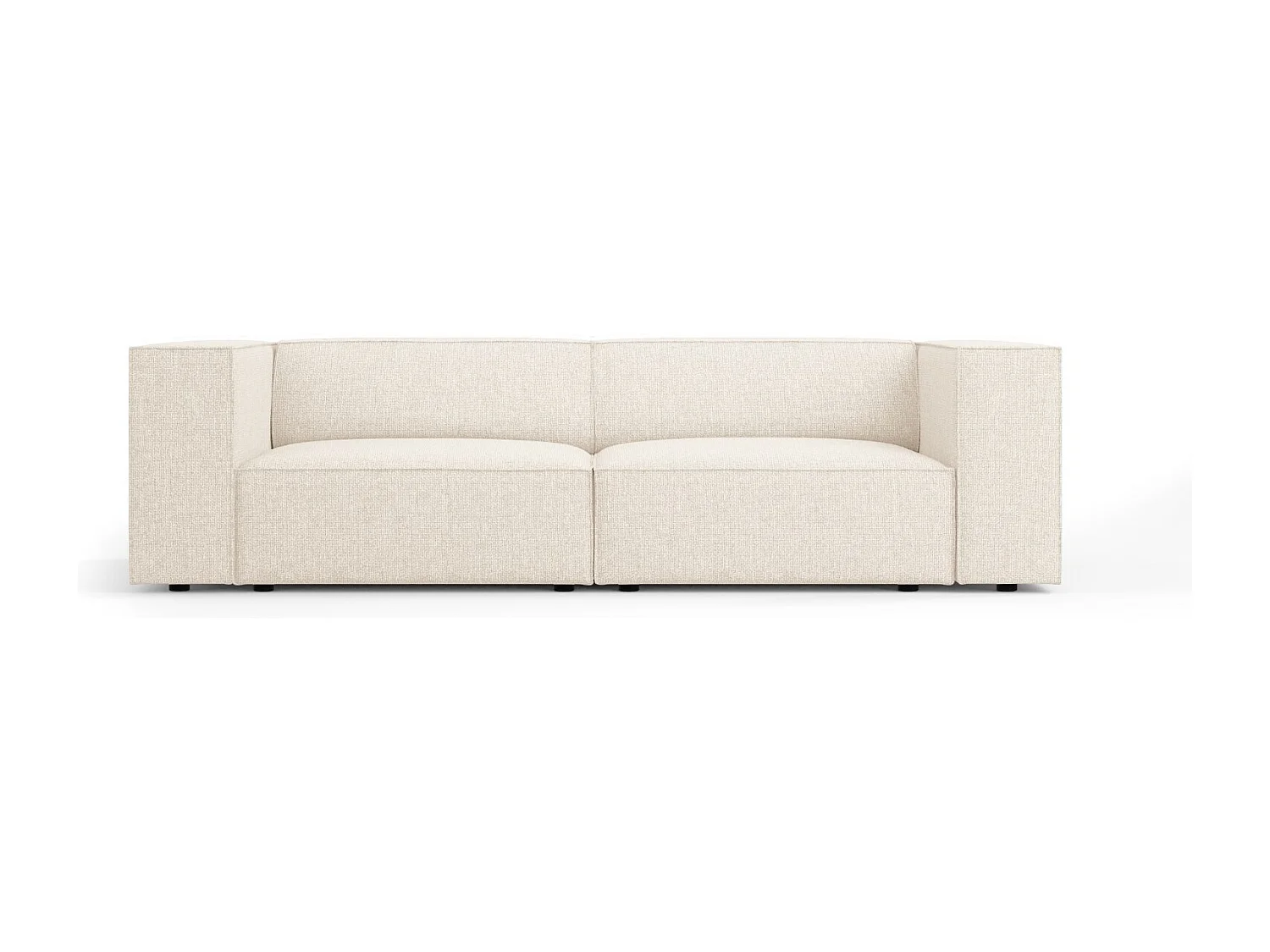 Cosmopolitan Design - 3-Sitzer Sofa "Arendal" aus Chenille-Stoff leichtes beige - 204x102x70cm