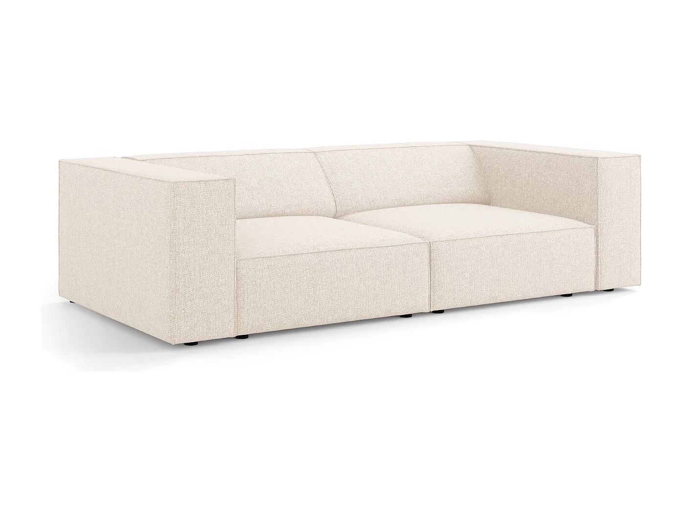 Cosmopolitan Design - 3-Sitzer Sofa "Arendal" aus Chenille-Stoff leichtes beige - 204x102x70cm