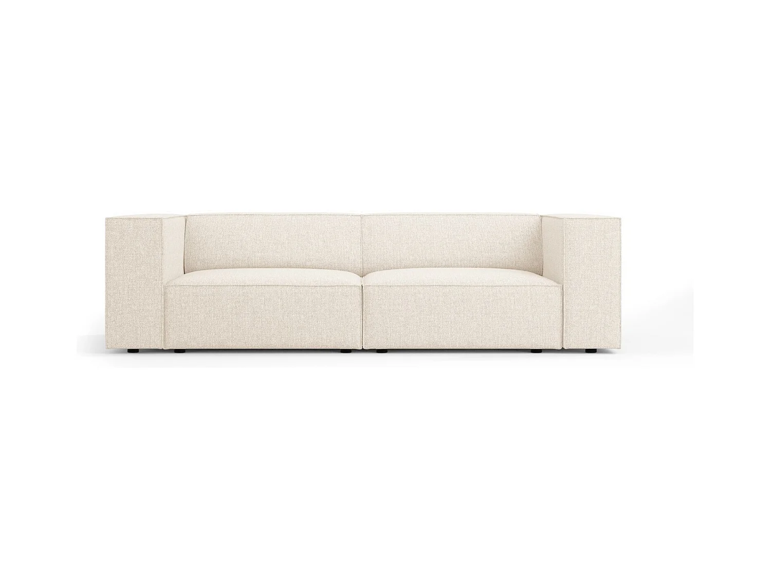 Cosmopolitan Design - Bank "Arendal" 3 zitplaatsen, Chenille, Lichtbeige - 204x102x70cm