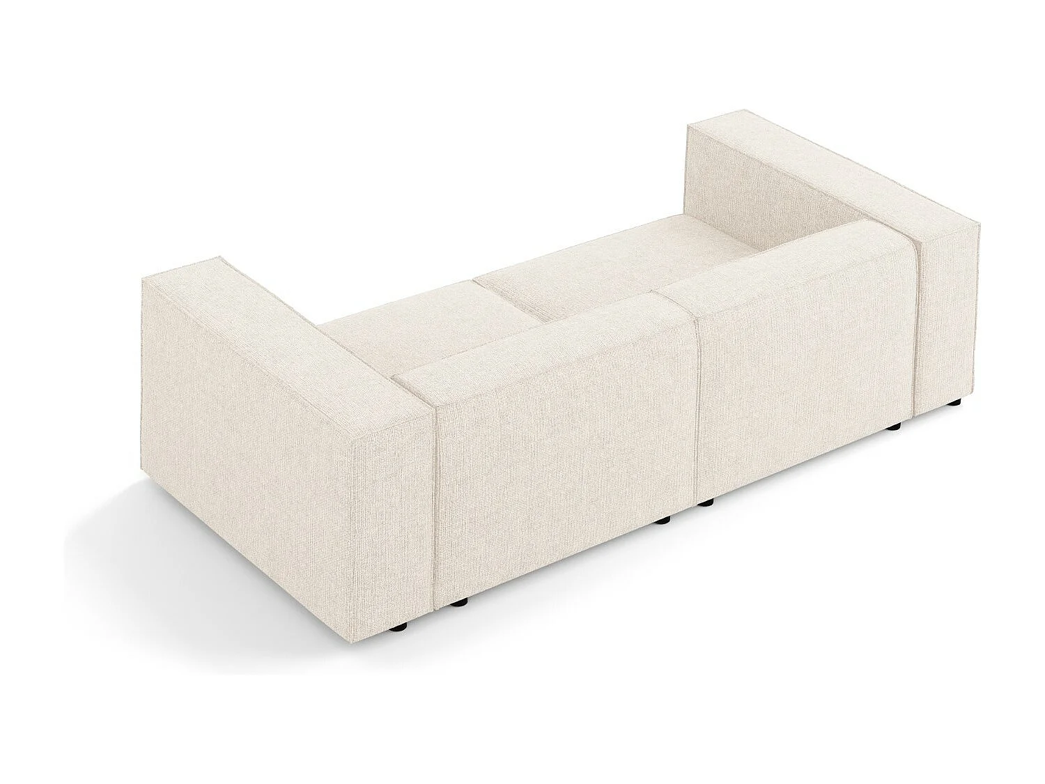 Cosmopolitan Design - Canapé "Arendal" 3 places en chenille beige clair - 204x102x70cm