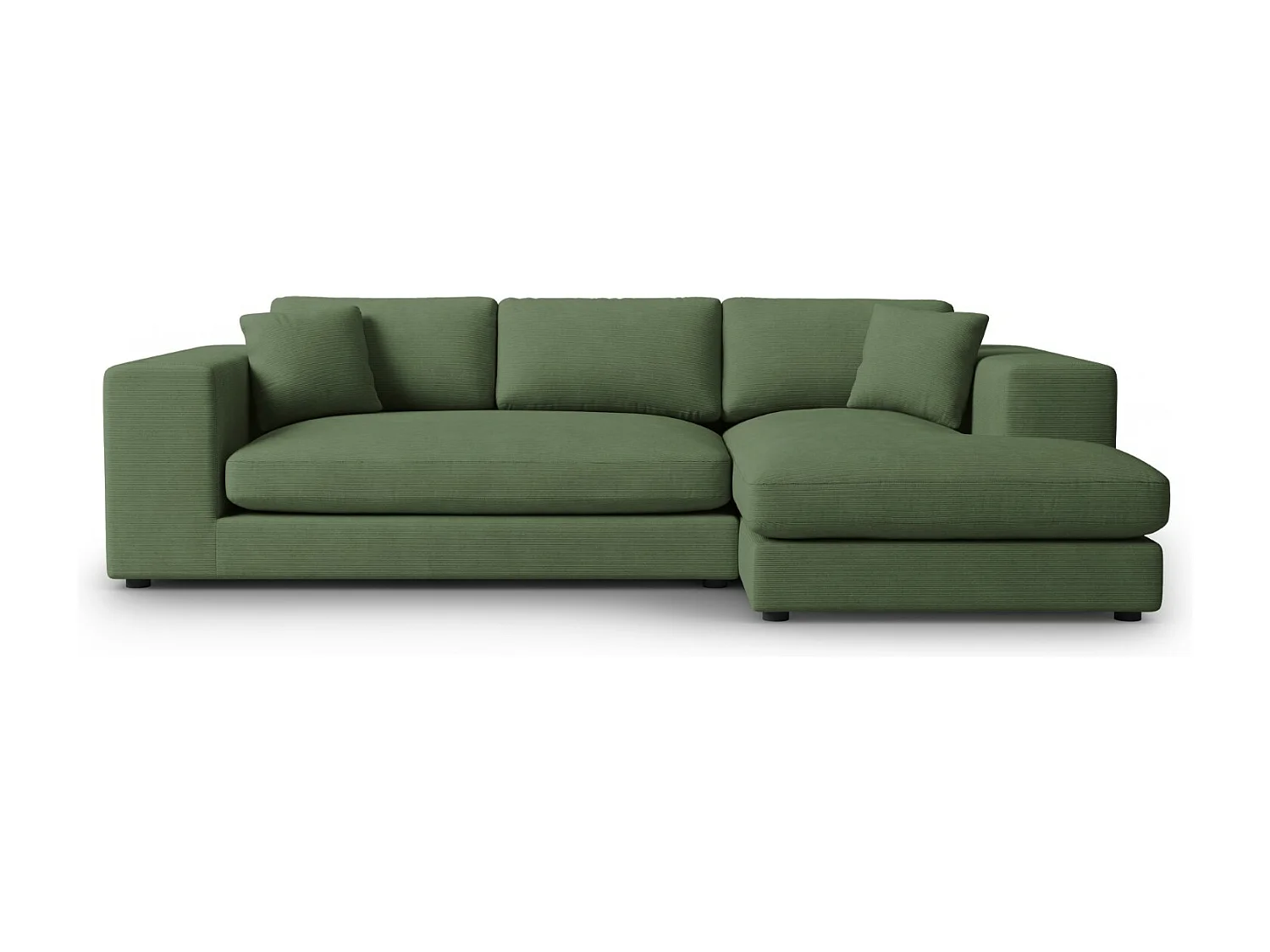 CXL by Christian Lacroix - Rechter hoekbank "Tendance" 5 zitplaatsen, Ribfluwelen, Groente - 282x174x72cm