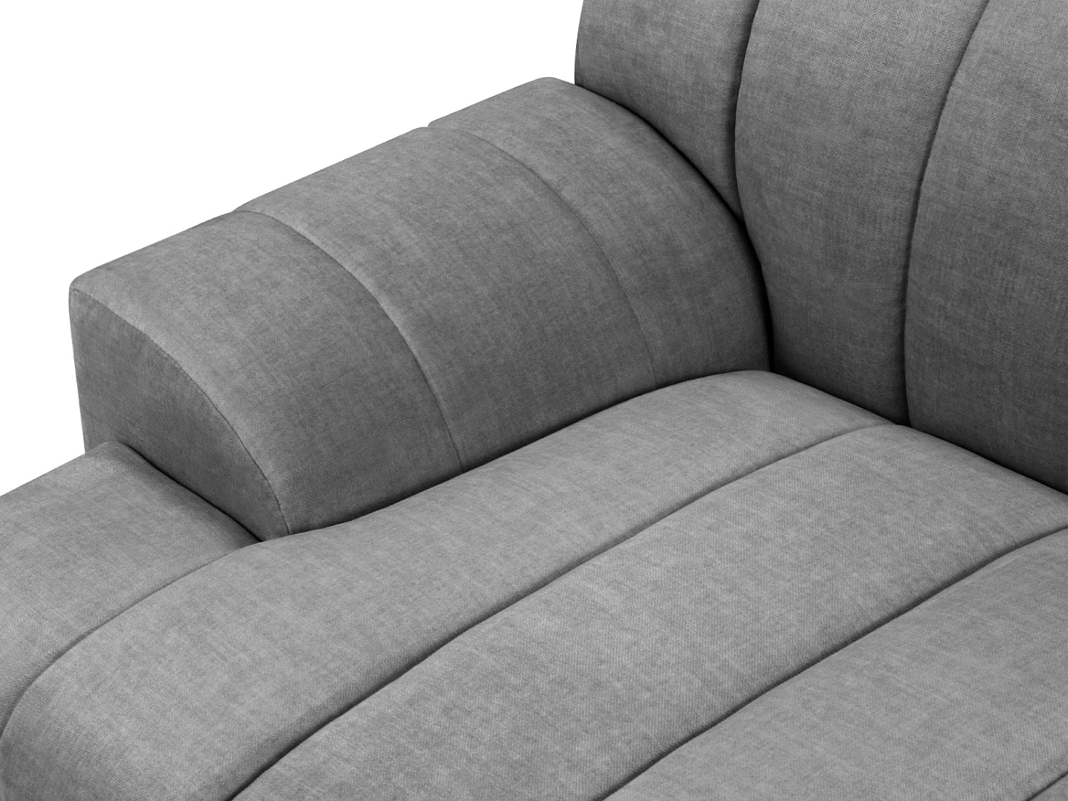 CXL by Christian Lacroix - Sofá esquinero derecho "Rita" 5 plazas de terciopelo gris claro - 289x185x77cm