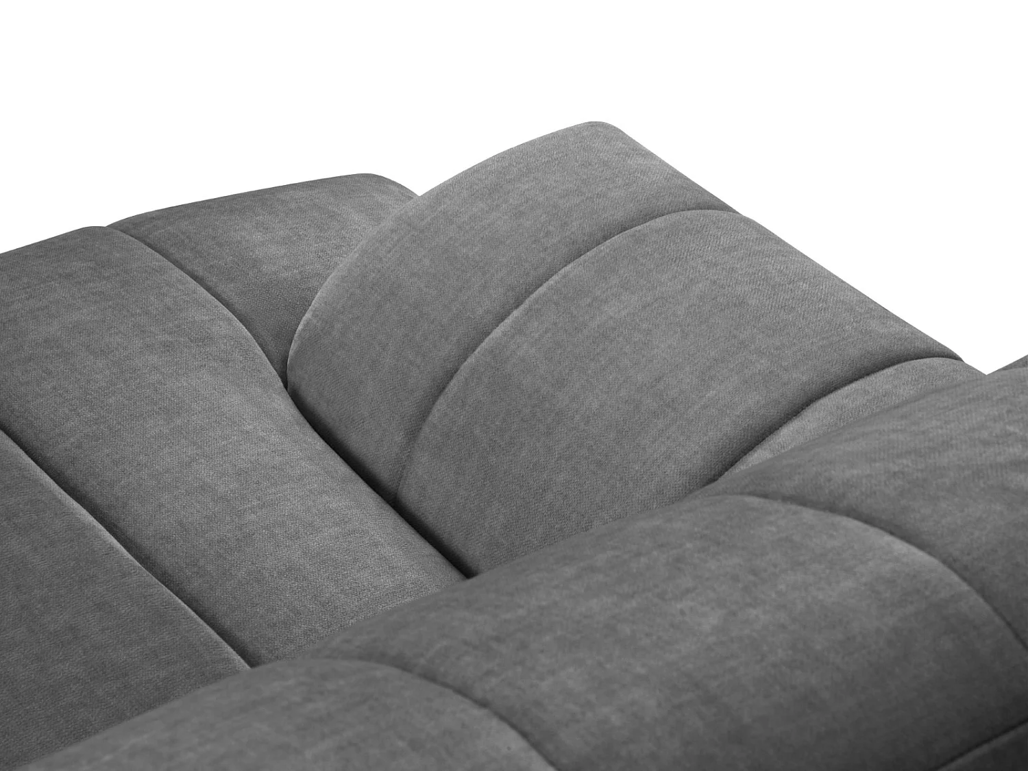 CXL by Christian Lacroix - Sofá esquinero derecho "Rita" 5 plazas de terciopelo gris claro - 289x185x77cm