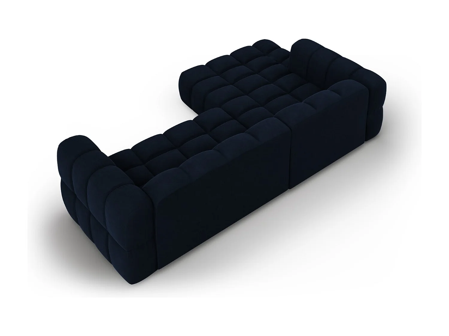 Cosmopolitan Design - Canapé d'angle gauche modulable "Sky" 4 places en velours bleu roi - 272x162x75cm