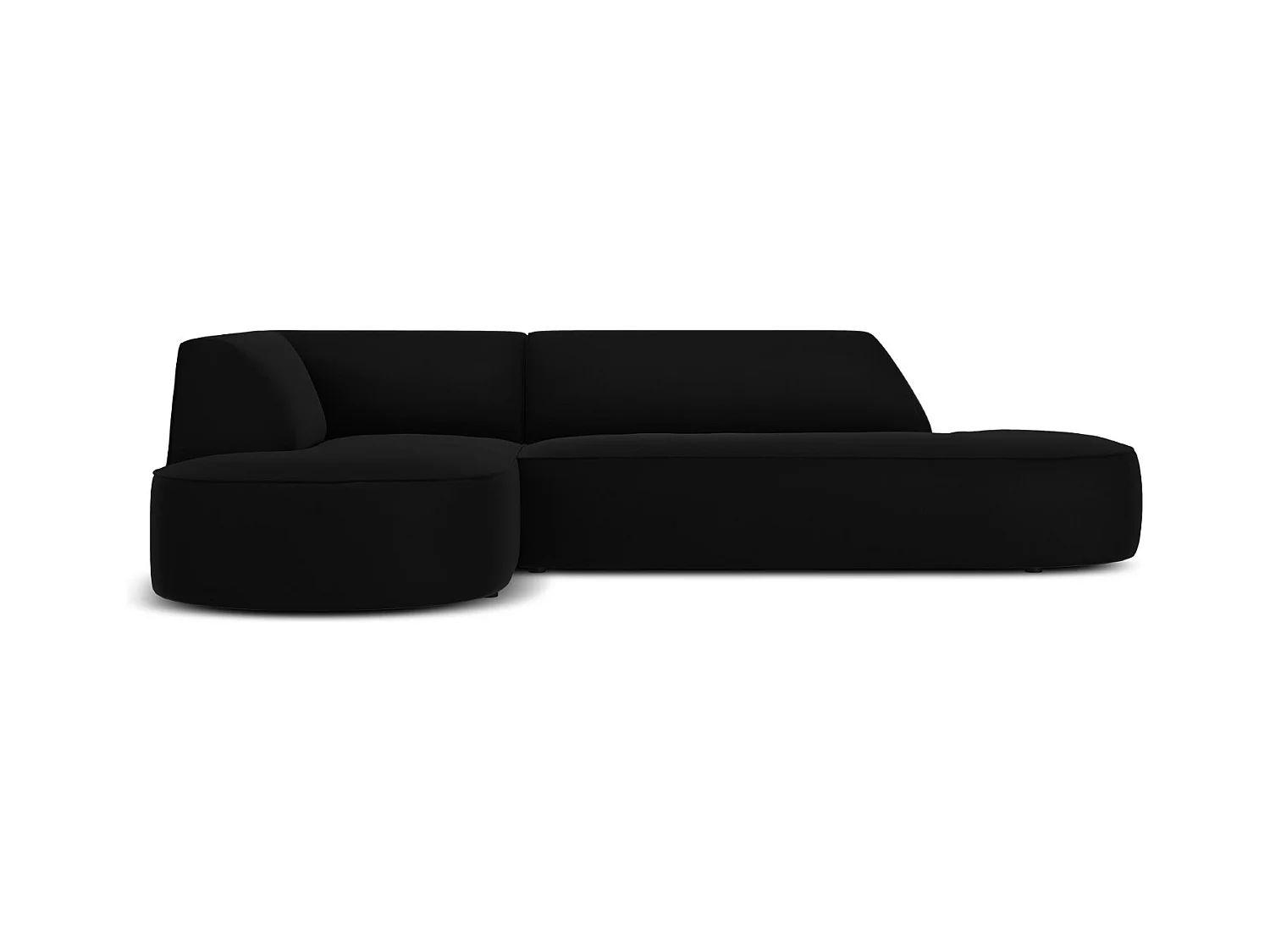 CXL by Christian Lacroix - Linker hoekbank "Charles" 4 zitplaatsen, Flueel, Zwart - 273x180x69cm