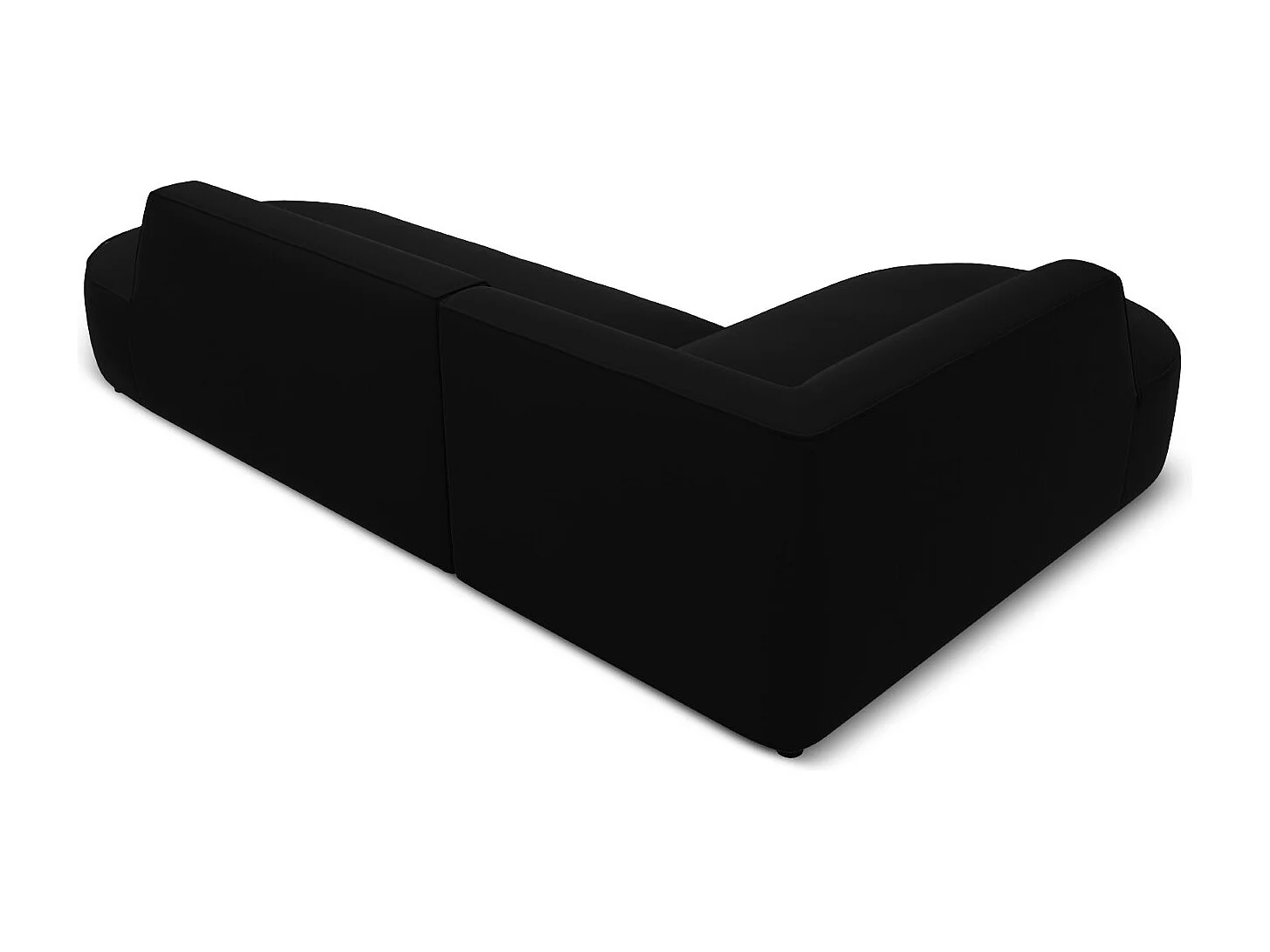 CXL by Christian Lacroix - Canapé d'angle gauche "Charles" 4 places en velours noir - 273x180x69cm