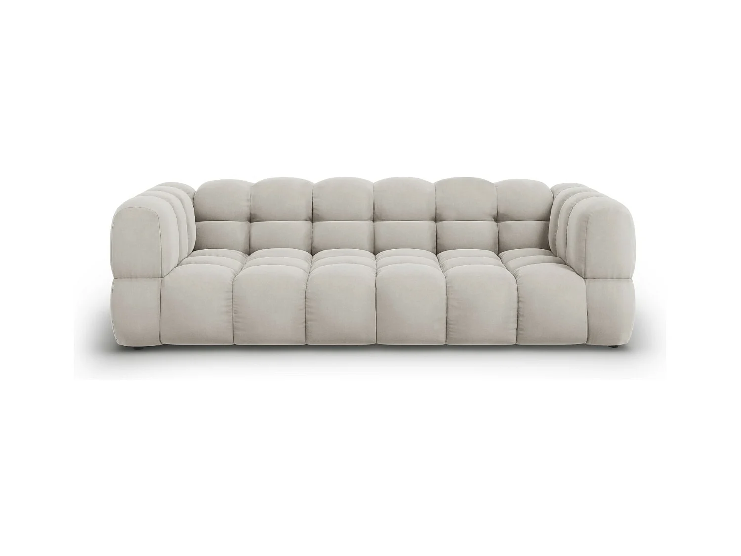 Cosmopolitan Design - Modulaire bank "Sky" 4 zitplaatsen, Flueel, Lichtbeige - 244x102x75cm