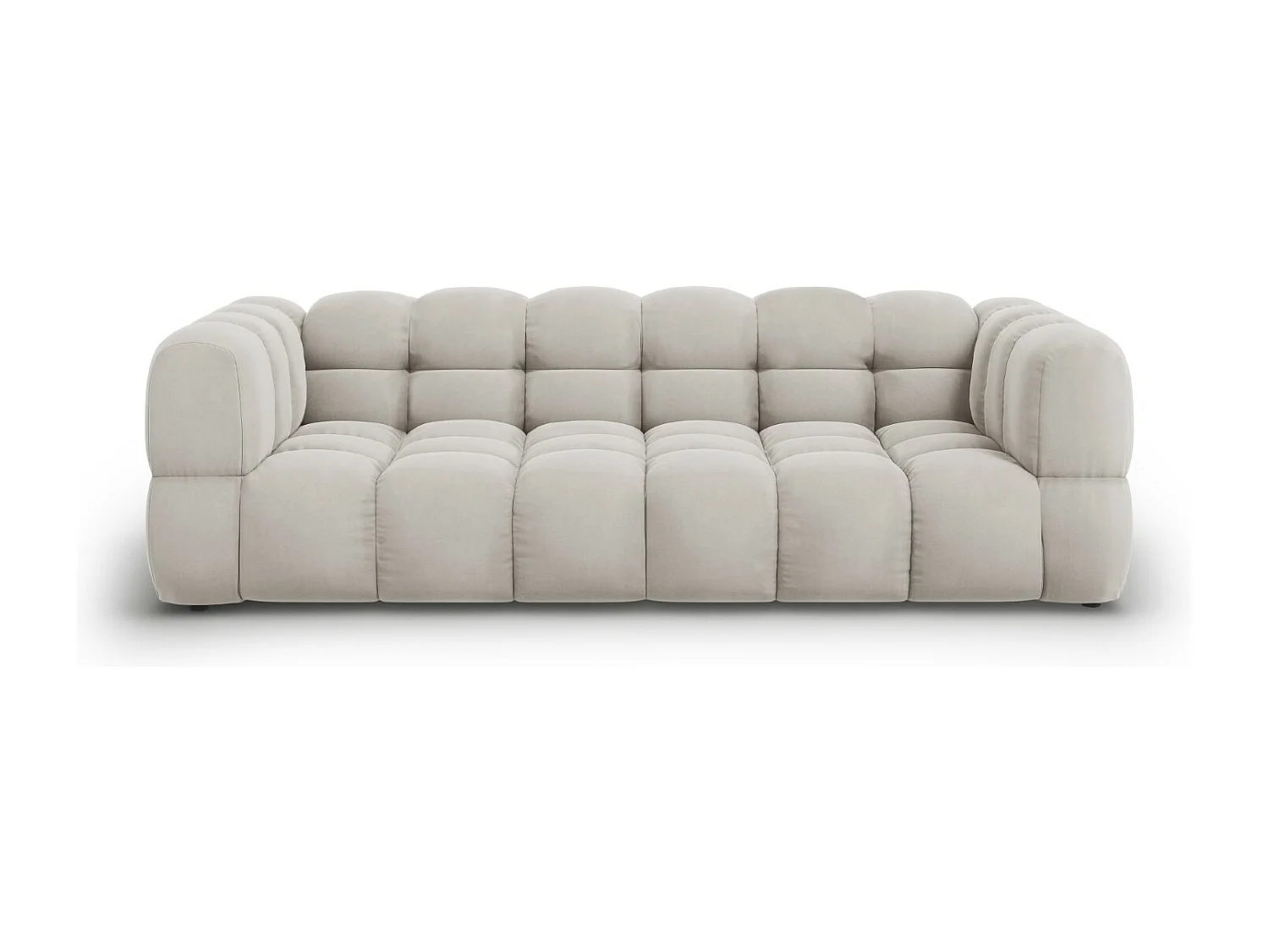 Cosmopolitan Design - Sofá modular "Sky" 4 lugares em veludo bege claro - 244x102x75cm