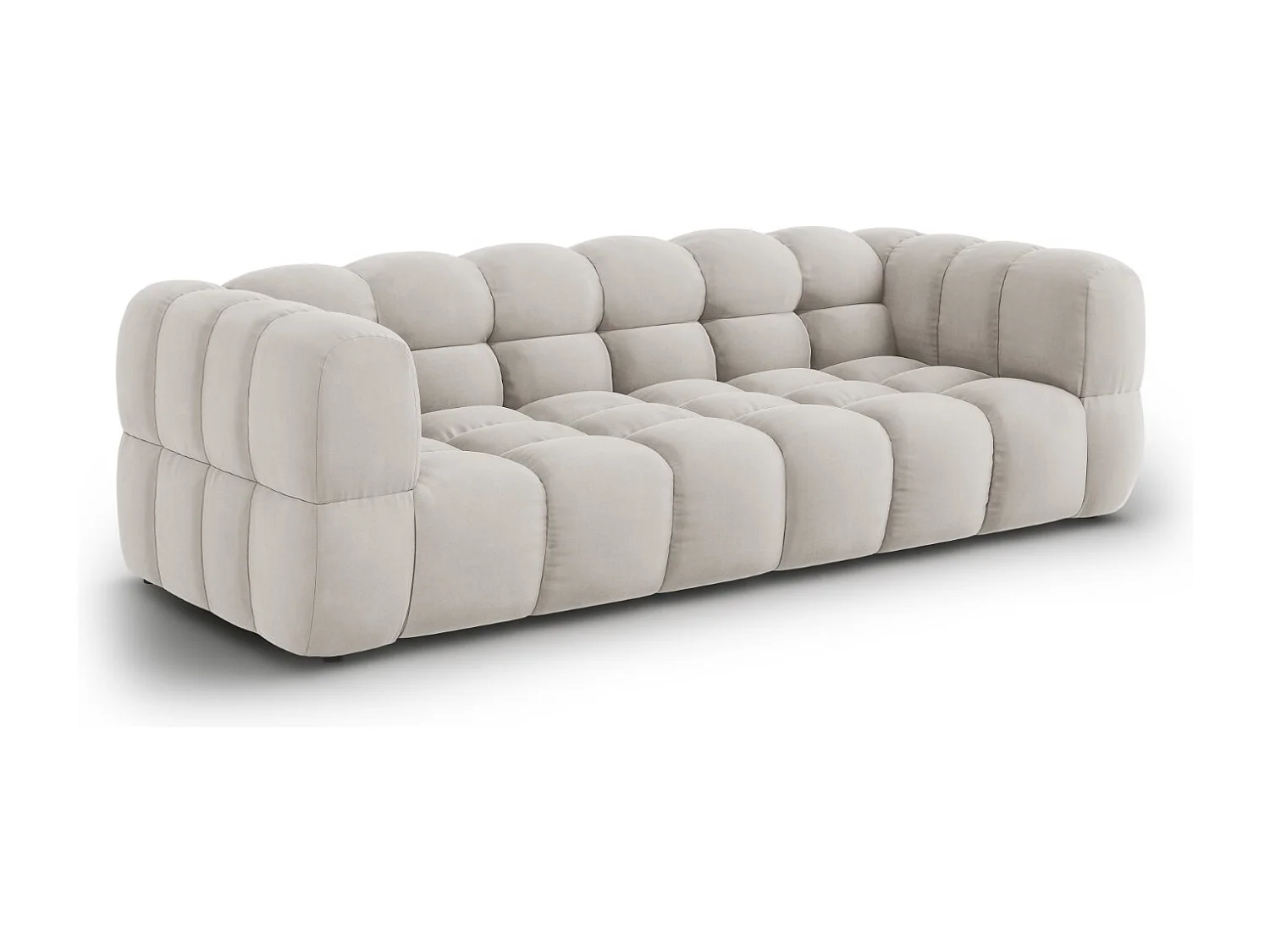 Cosmopolitan Design - Sofá modular "Sky" 4 lugares em veludo bege claro - 244x102x75cm