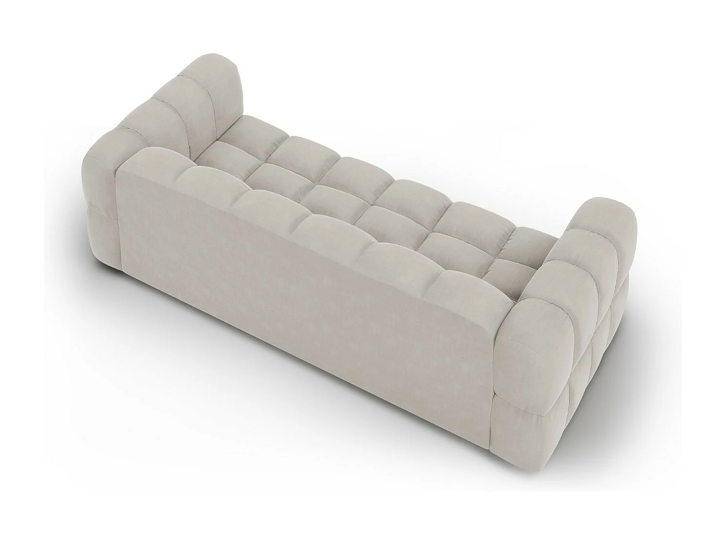 Cosmopolitan Design - Sofá modular "Sky" 4 lugares em veludo bege claro - 244x102x75cm