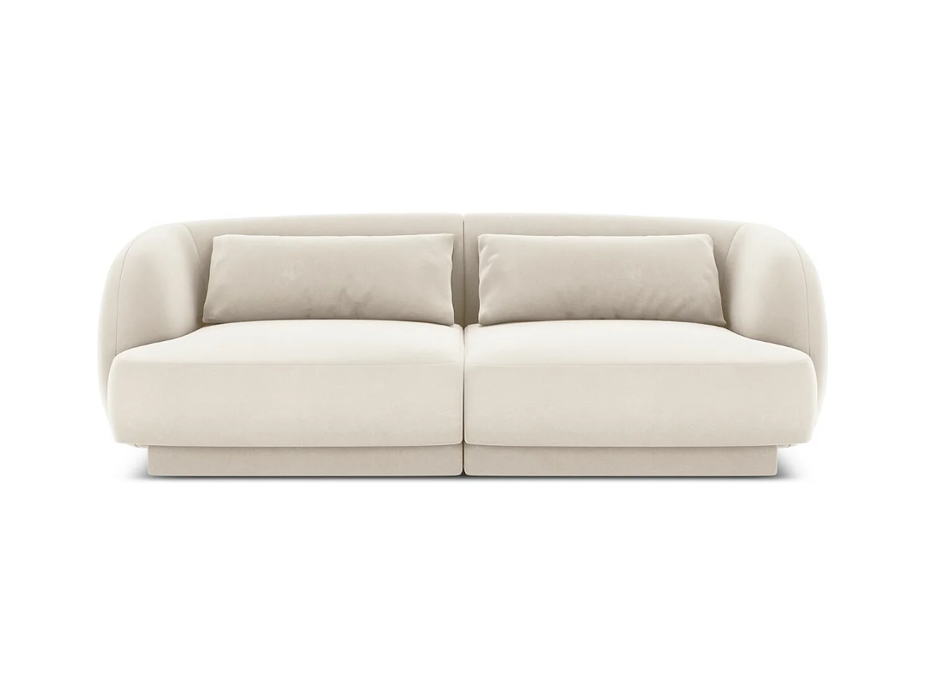 Cosmopolitan Design - Canapé "Tulum" 2 places en velours beige clair - 180x90x70cm
