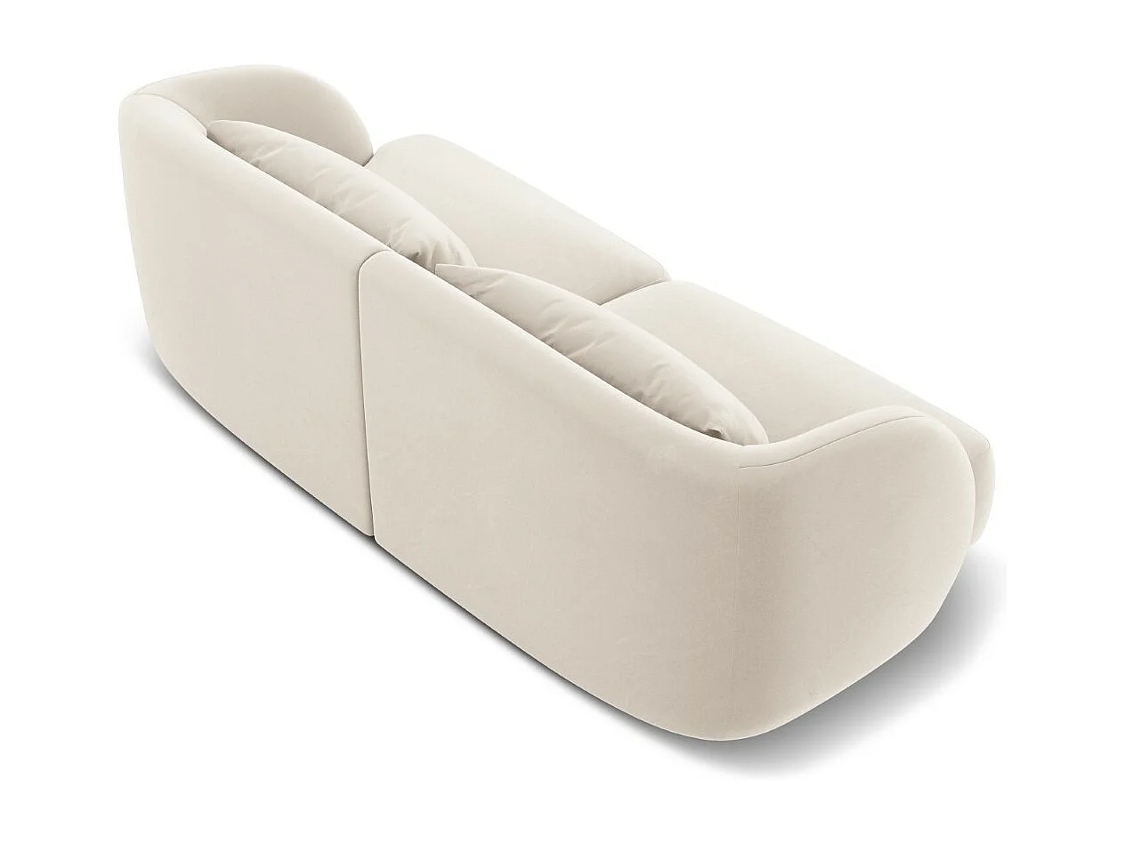 Cosmopolitan Design - Sofá "Tulum" 2 lugares em veludo bege claro - 180x90x70cm