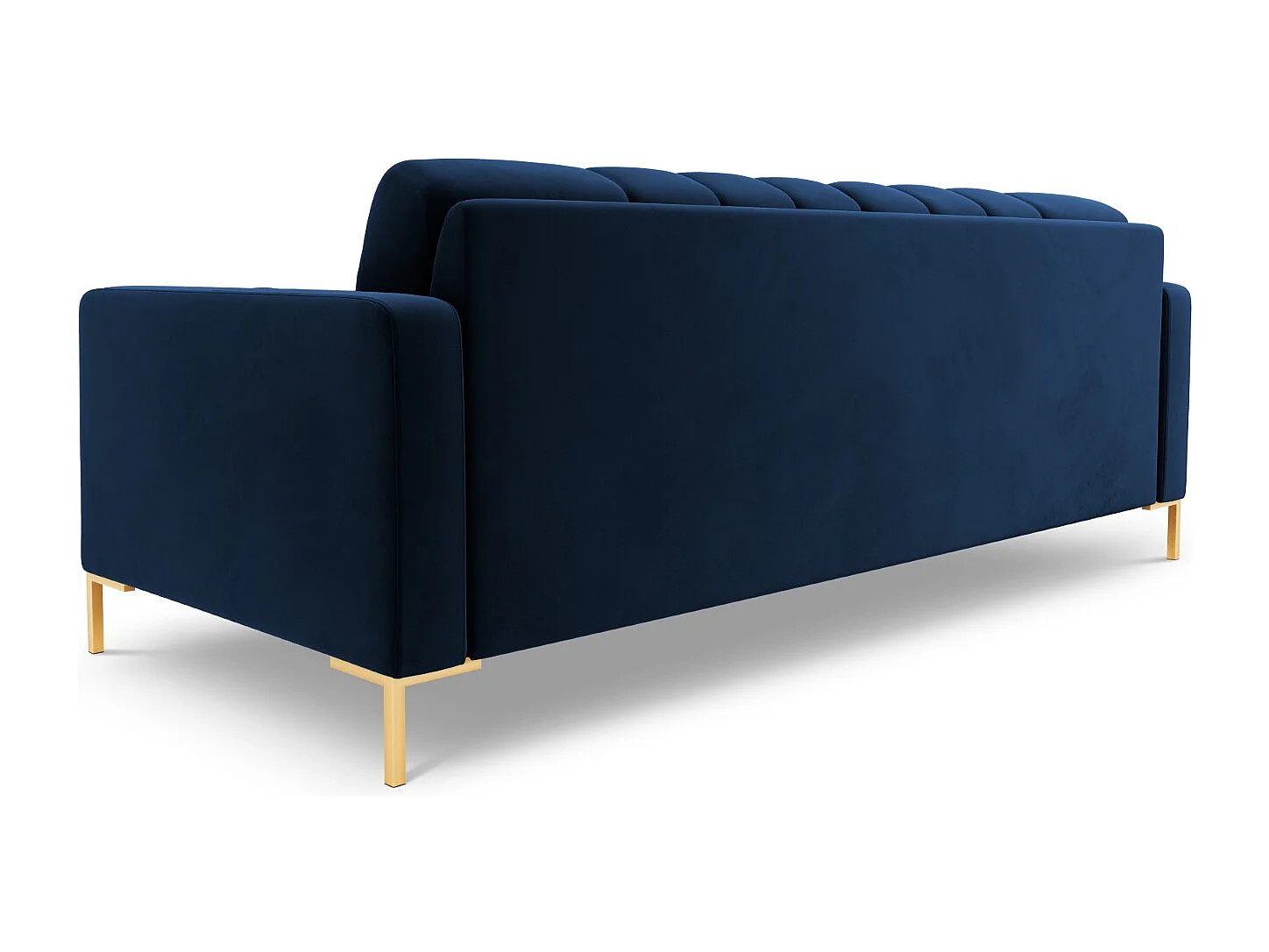 Cosmopolitan Design - 4-Sitzer Sofa "Bali" aus Samt königsblau - 217x92x75cm