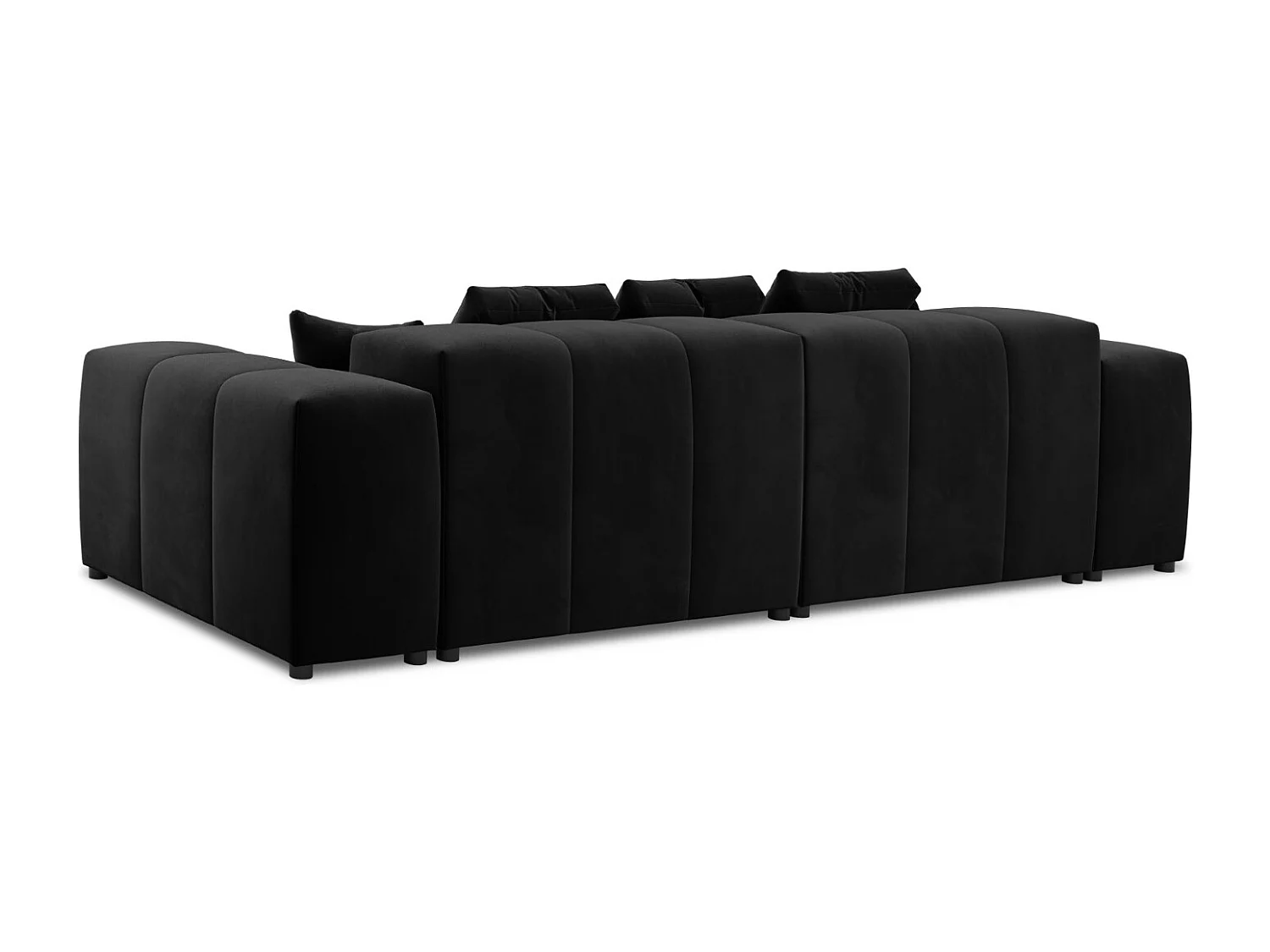 Cosmopolitan Design - Sofá modular "Rome" 3 plazas de terciopelo negro - 320x120x75cm