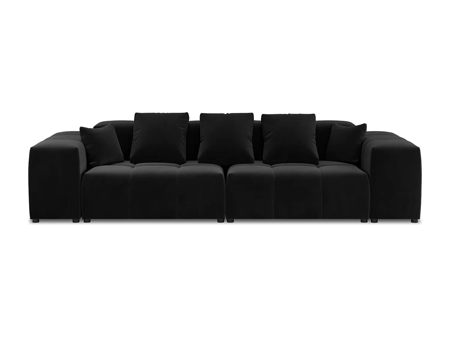 Cosmopolitan Design - Sofá modular "Rome" 3 lugares em veludo preto - 320x120x75cm