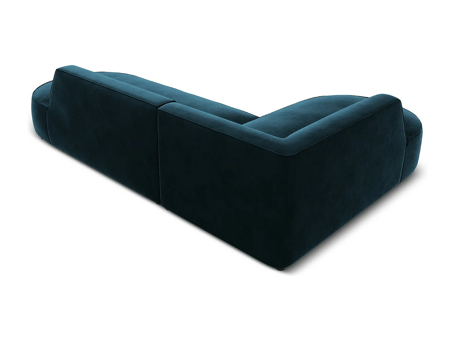 CXL by Christian Lacroix - Canapé d'angle gauche "Charles" 4 places en velours pétrole profond - 273x180x69cm