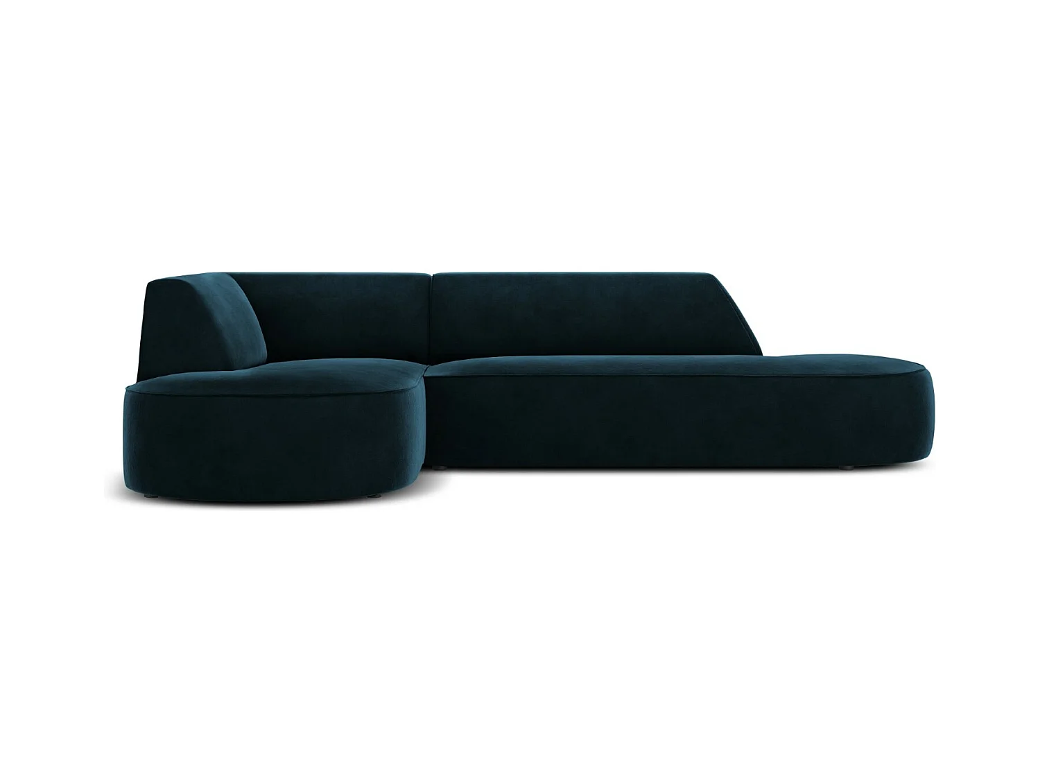 CXL by Christian Lacroix - Canapé d'angle gauche "Charles" 4 places en velours pétrole profond - 273x180x69cm