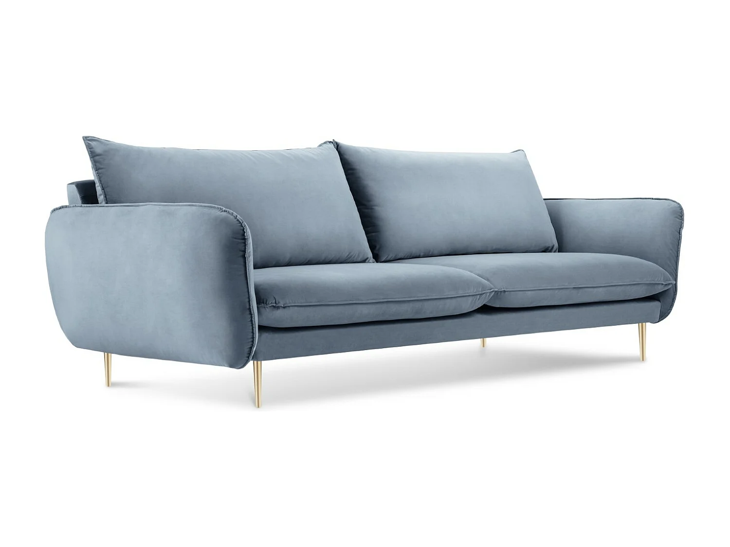 Cosmopolitan Design - Sofa, "Vienna" 3 miejsca welur, niebieski - 200x92x95cm