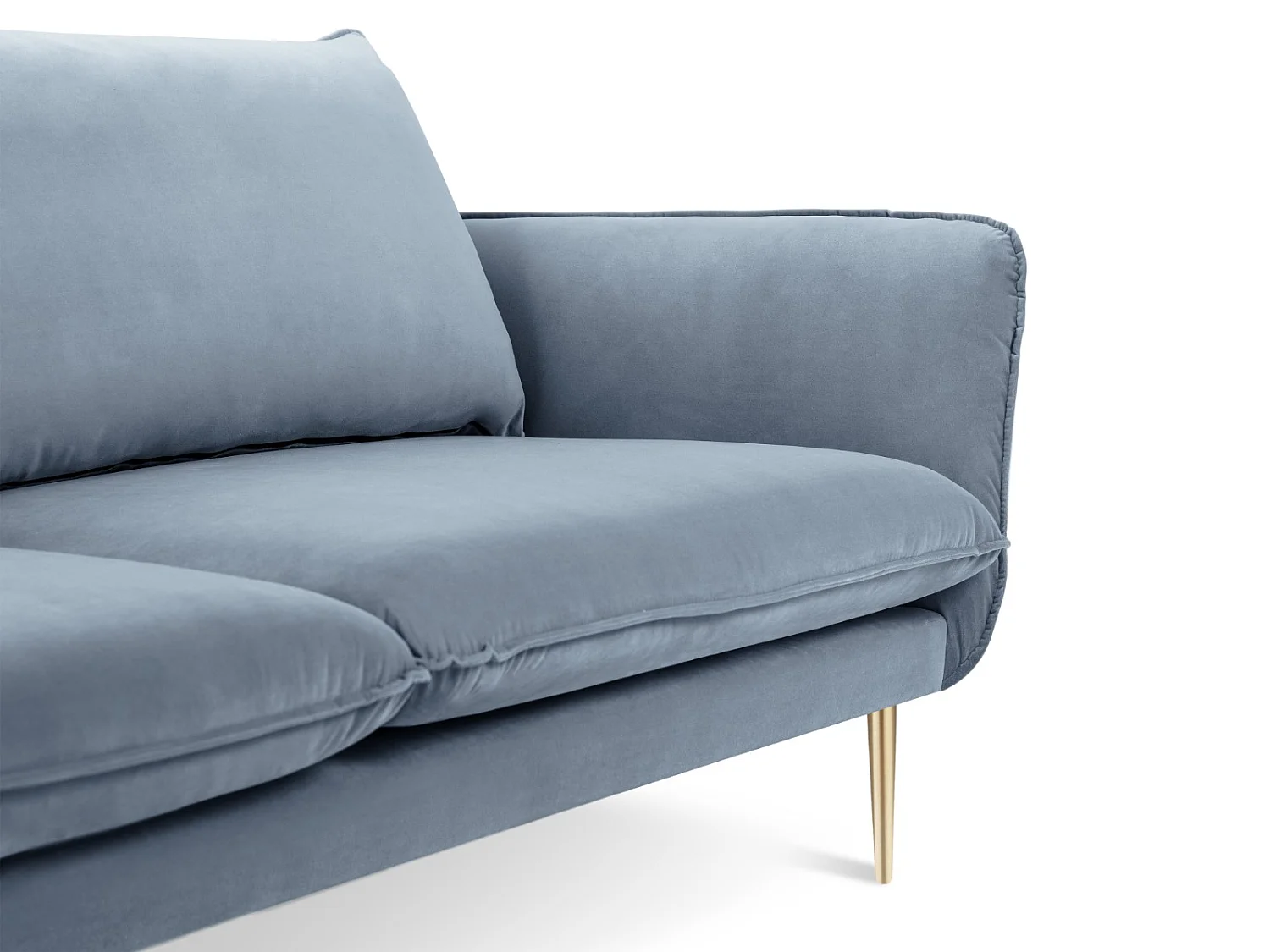 Cosmopolitan Design - Sofa, "Vienna" 3 miejsca welur, niebieski - 200x92x95cm