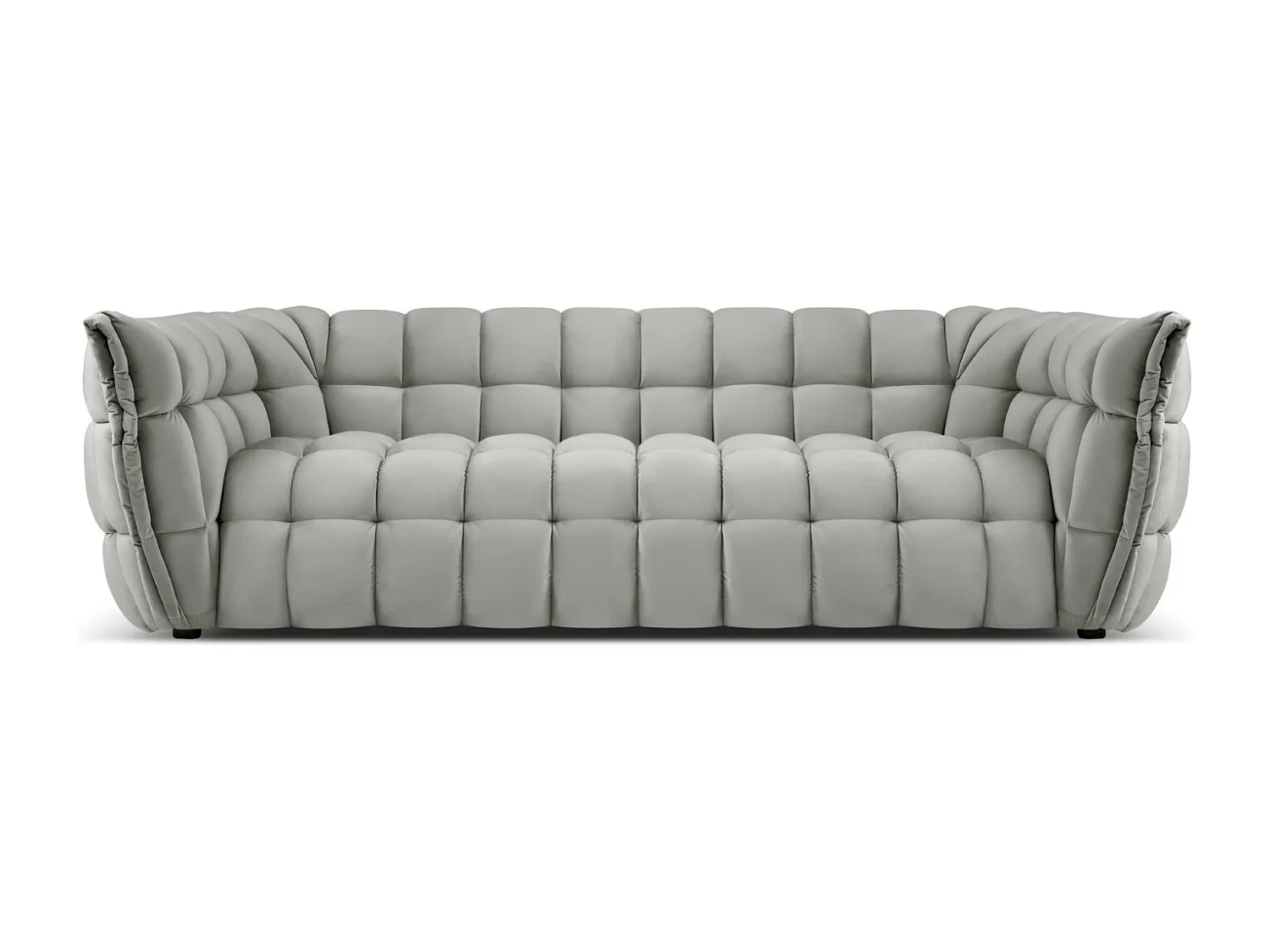 CXL by Christian Lacroix - Canapé "Cedric" 3 places en velours gris clair - 225x110x68cm