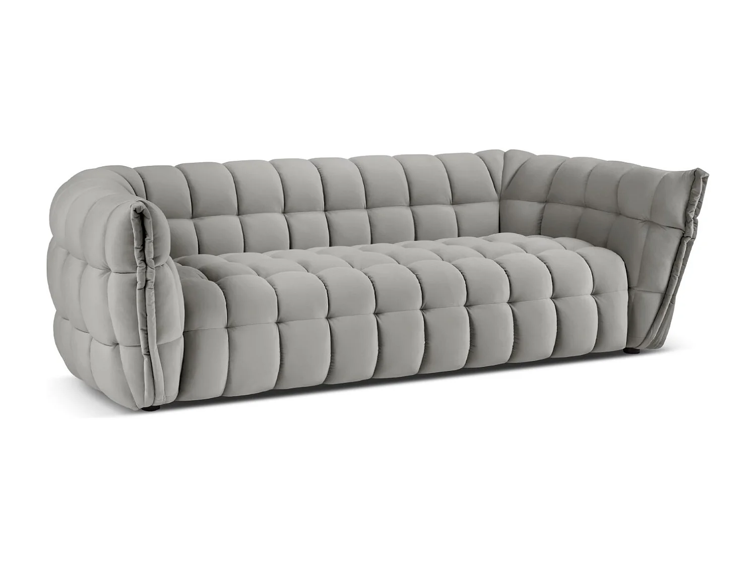 CXL by Christian Lacroix - Canapé "Cedric" 3 places en velours gris clair - 225x110x68cm