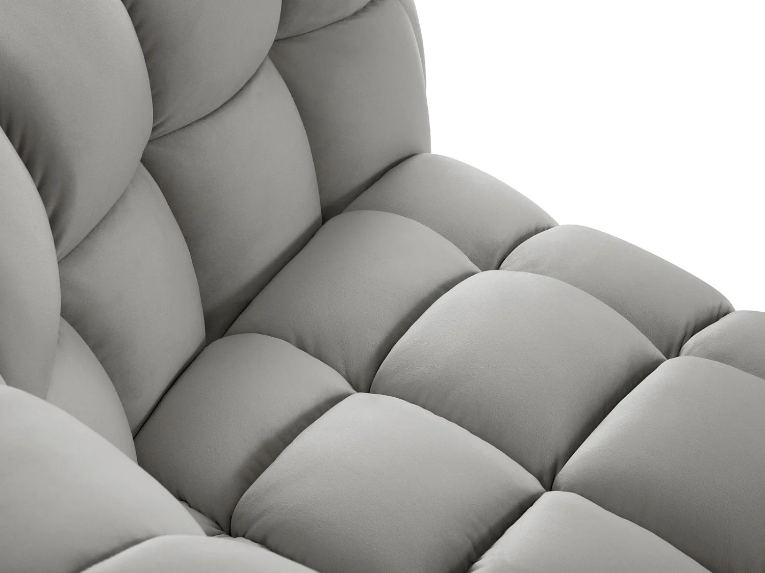 CXL by Christian Lacroix - Canapé "Cedric" 3 places en velours gris clair - 225x110x68cm