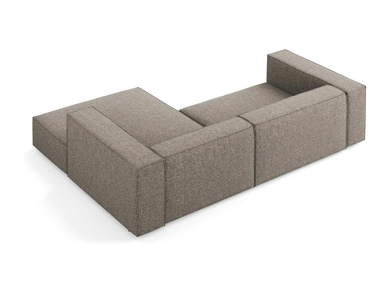 Cosmopolitan Design - 3-Sitzer Ecksofa rechts "Arendal" aus Chenille-Stoff grau - 224x166x70cm