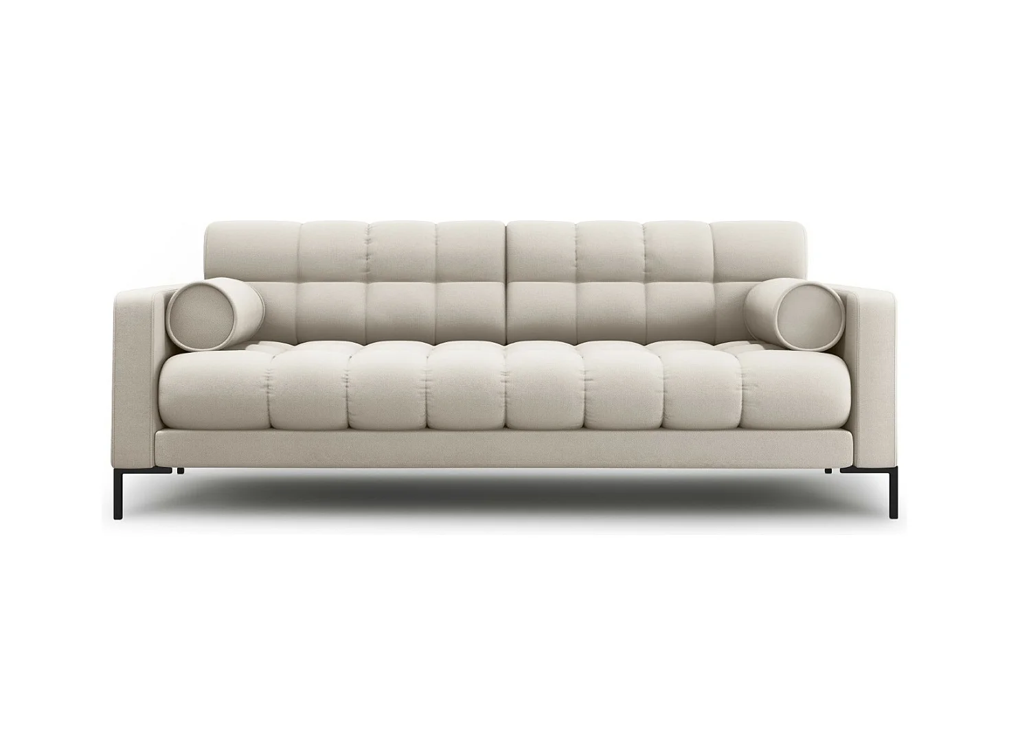 Cosmopolitan Design - Canapé "Bali" 3 places en tissu structurel beige - 177x92x75cm