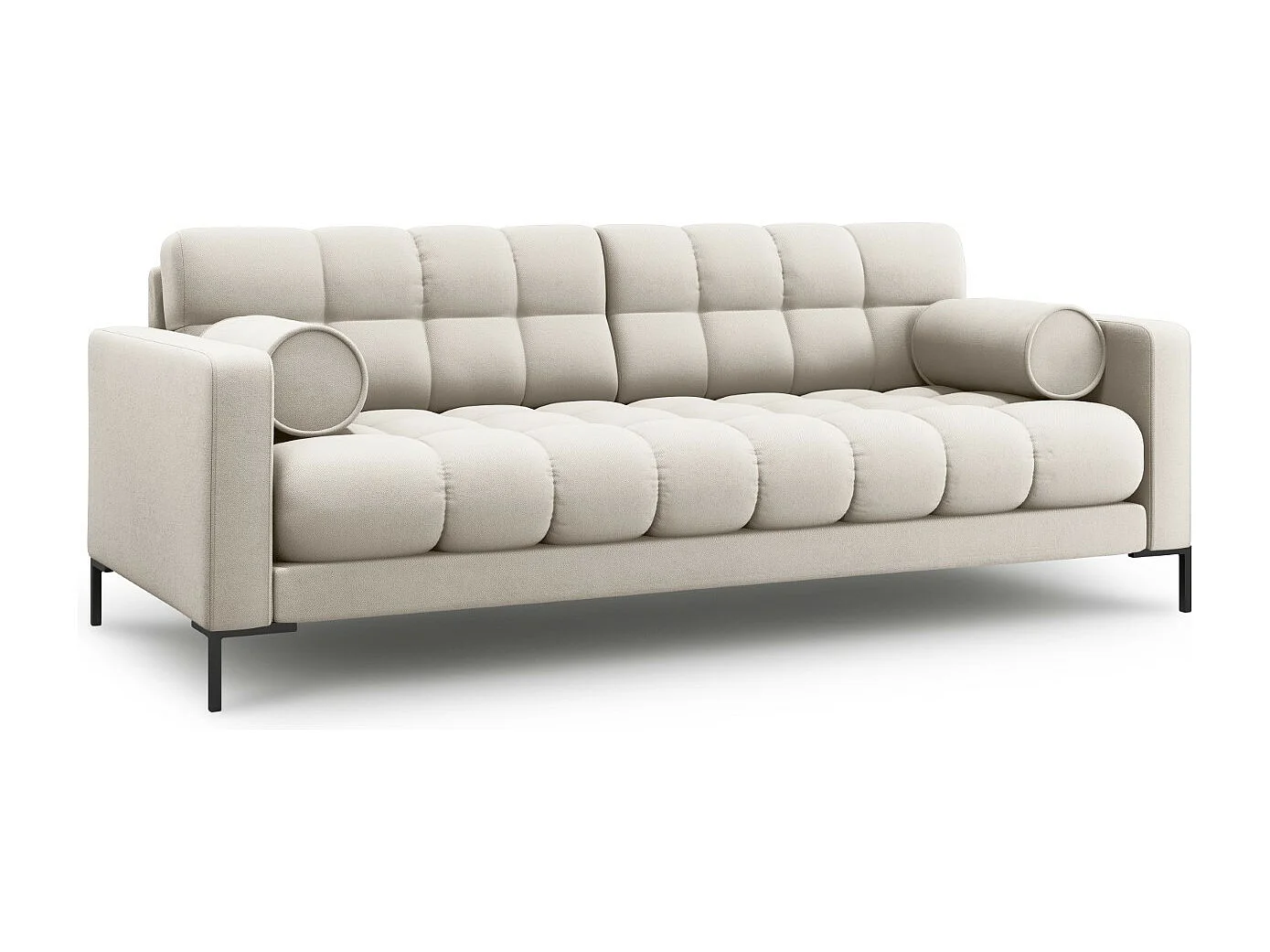 Cosmopolitan Design - Sofá "Bali" 3 lugares em tecido estrutural bege - 177x92x75cm