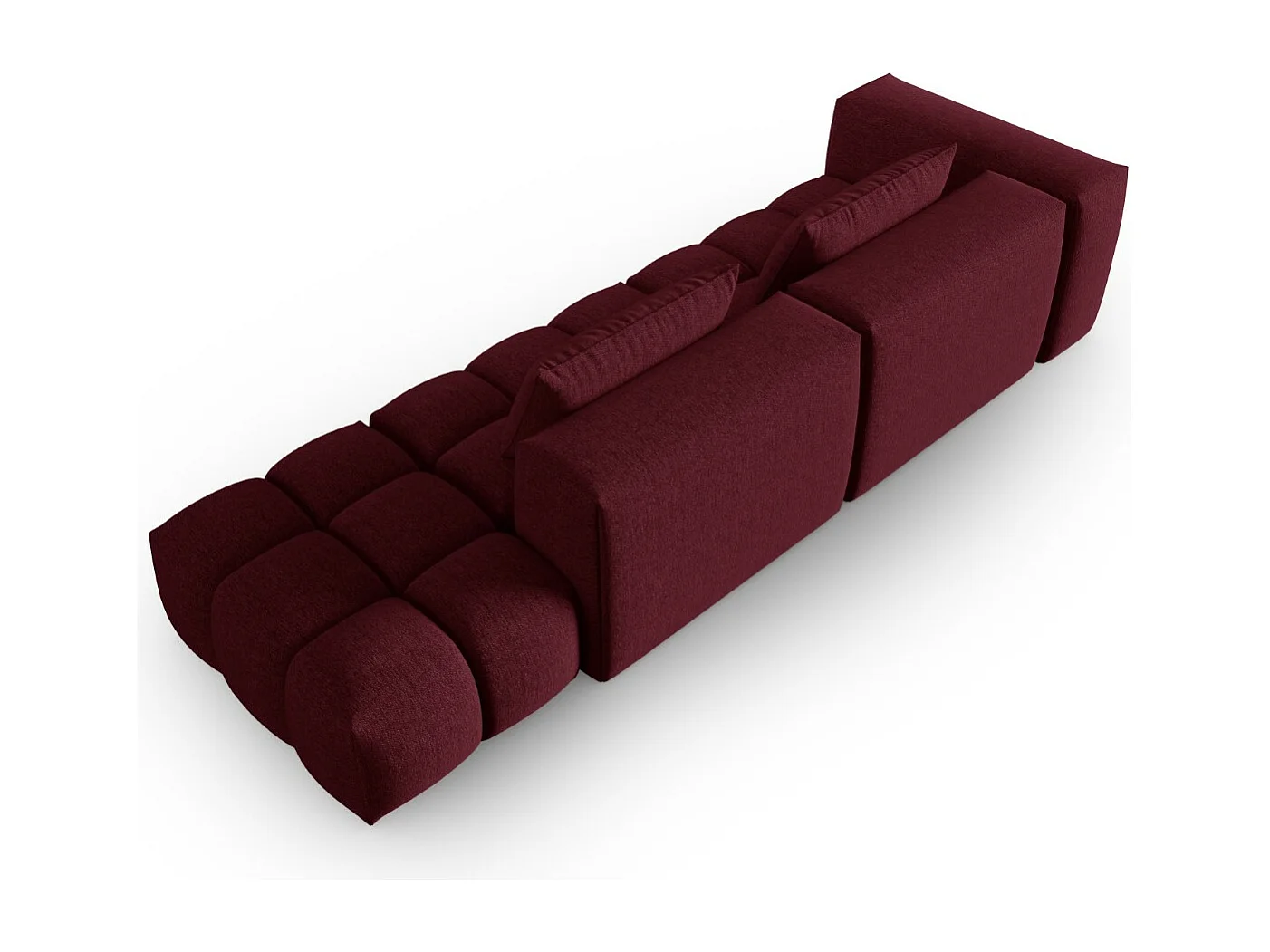 CXL by Christian Lacroix - Sofa modułowa bok prawy, "Lorella" 3 miejsca tkanina strukturalna, bordo - 265x85x70cm