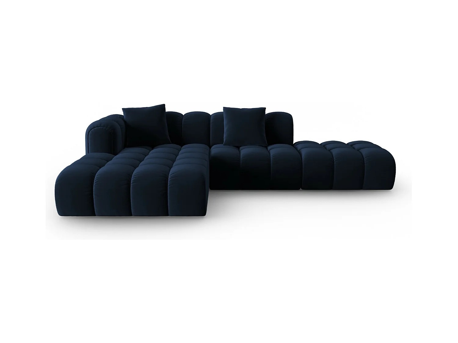 CXL by Christian Lacroix - Modulaire hoekbank links "Clotilde" 4 zitplaatsen, Flueel, Koningsblauw - 309x190x70cm
