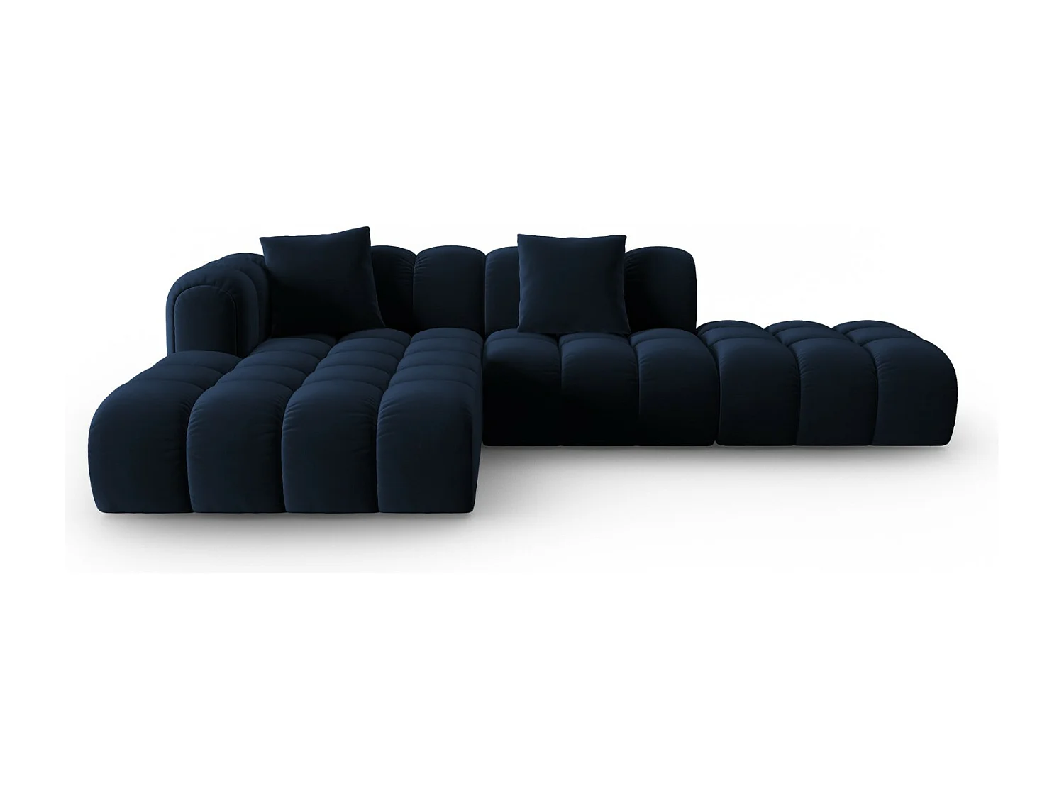 CXL by Christian Lacroix - Divano angolare modulare sinistro "Clotilde" 4 posti in velluto blu reale - 309x190x70cm