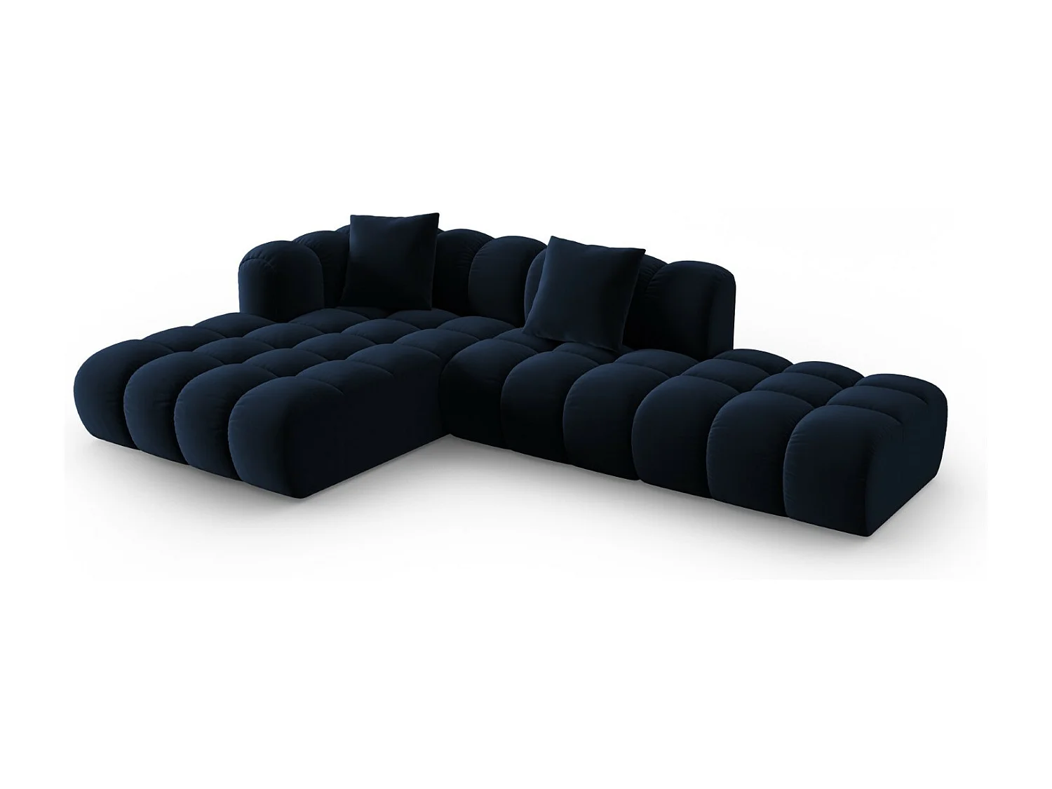 CXL by Christian Lacroix - Divano angolare modulare sinistro "Clotilde" 4 posti in velluto blu reale - 309x190x70cm