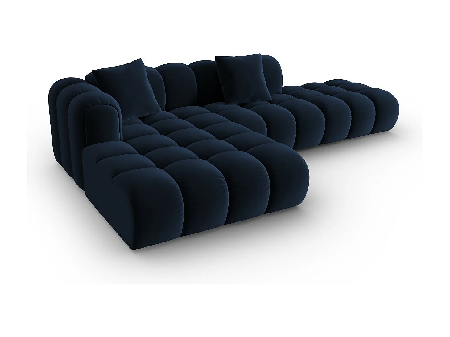 CXL by Christian Lacroix - Divano angolare modulare sinistro "Clotilde" 4 posti in velluto blu reale - 309x190x70cm